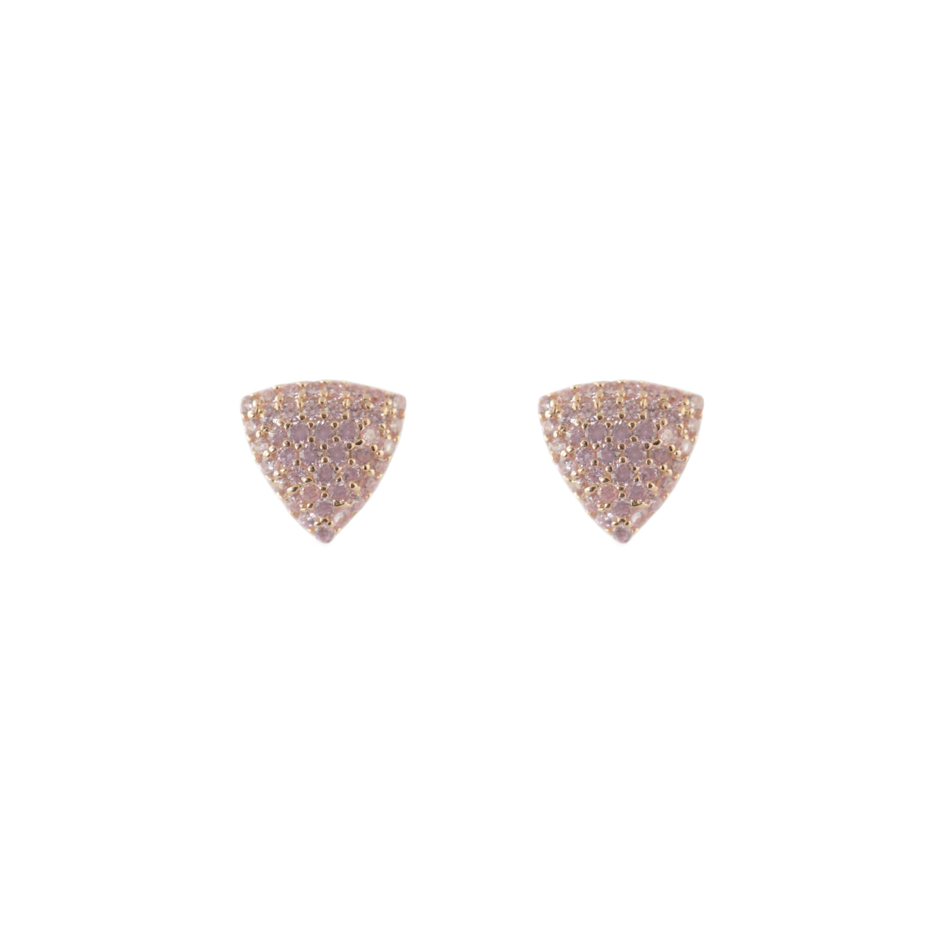Pendientes de Plata de Ley 925 con Circonita Turmalina Rosa acabados en oro rosa 18K - Odma