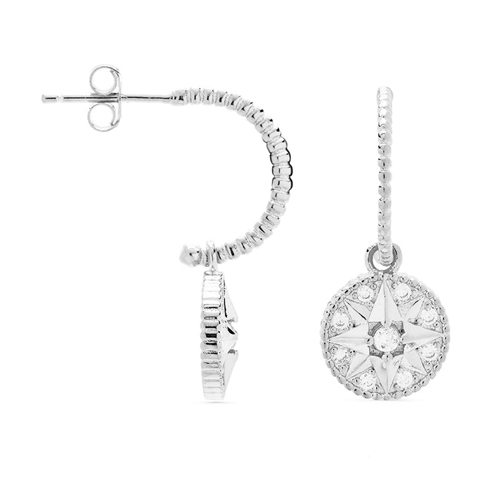 Pendientes de Plata de Ley 925 con Circonita Brillante acabados en rodio - Joanman
