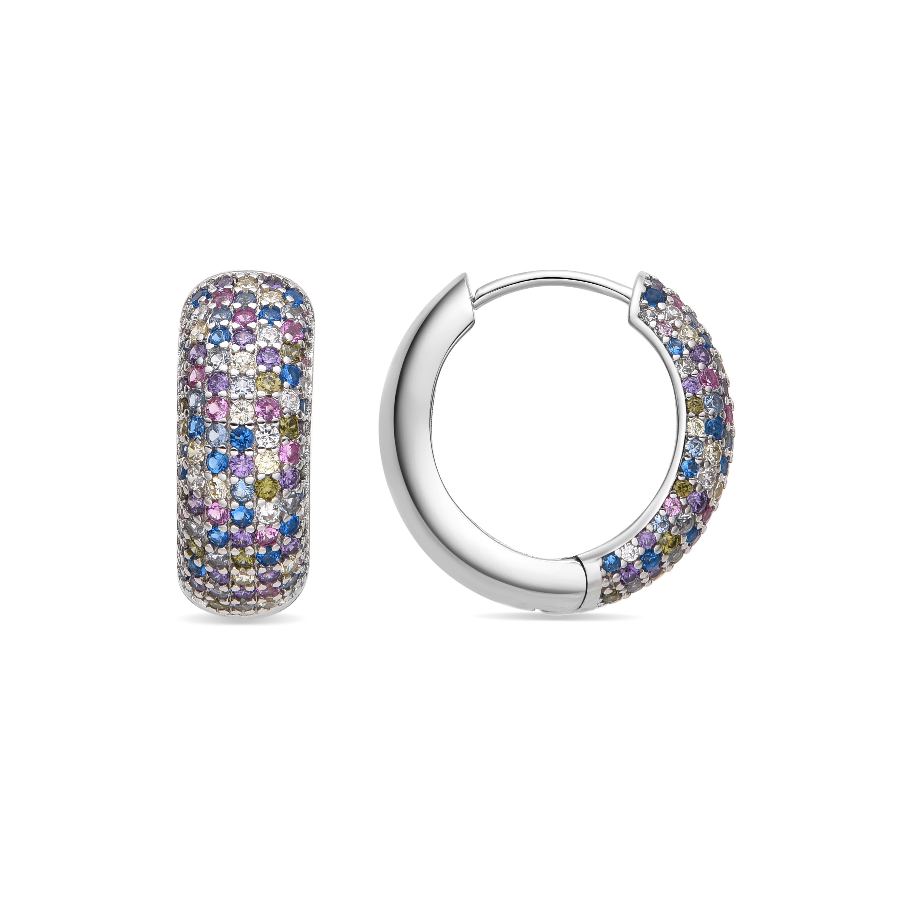 Orecchini in Argento Sterling 925 e Zirconia Multicolore con finitura in rodio - Isle
