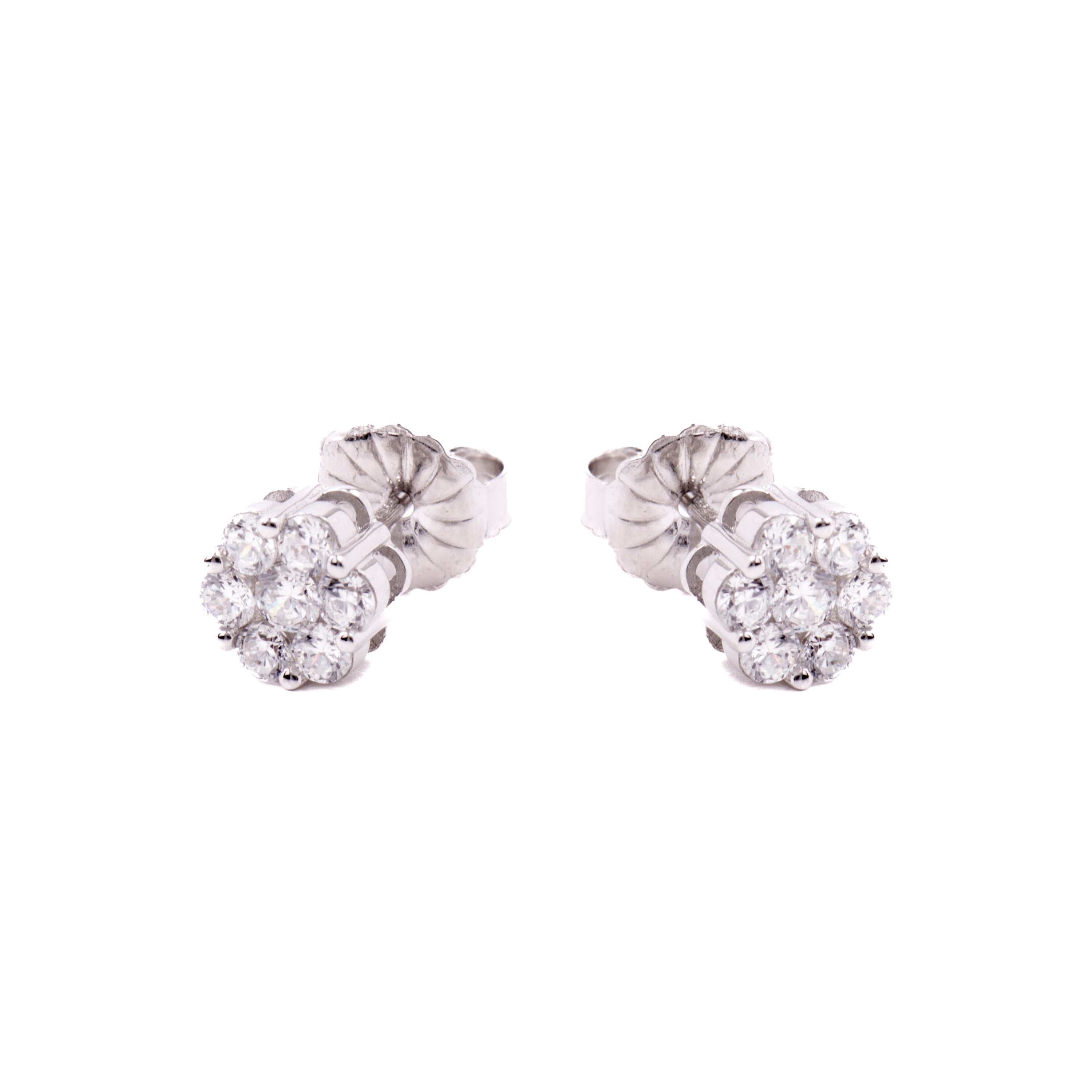 925 Sterling Silver Earrings with Brilliant Zirconia finished in Rhodium - Tsein