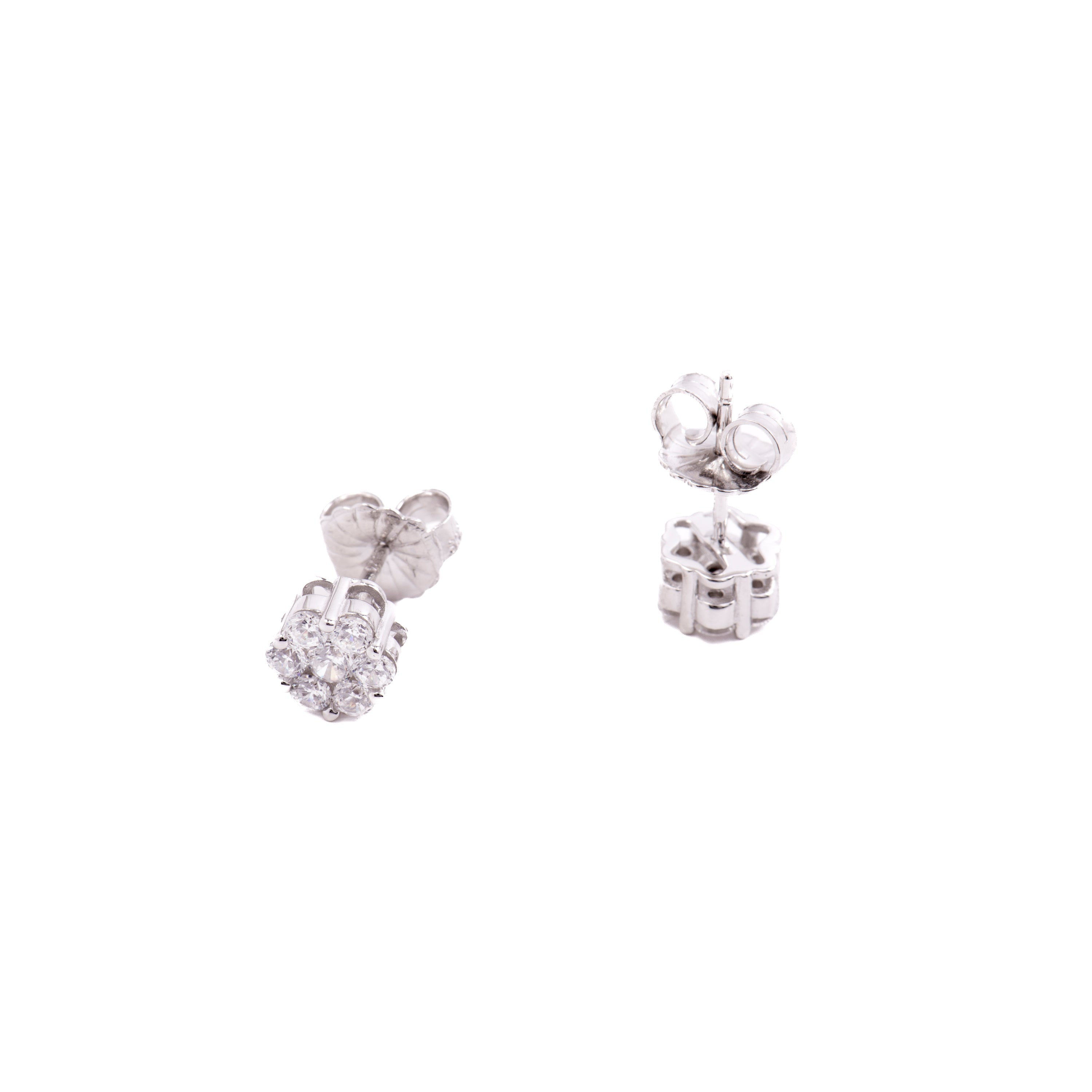 925 Sterling Silver Earrings with Brilliant Zirconia finished in Rhodium - Tsein