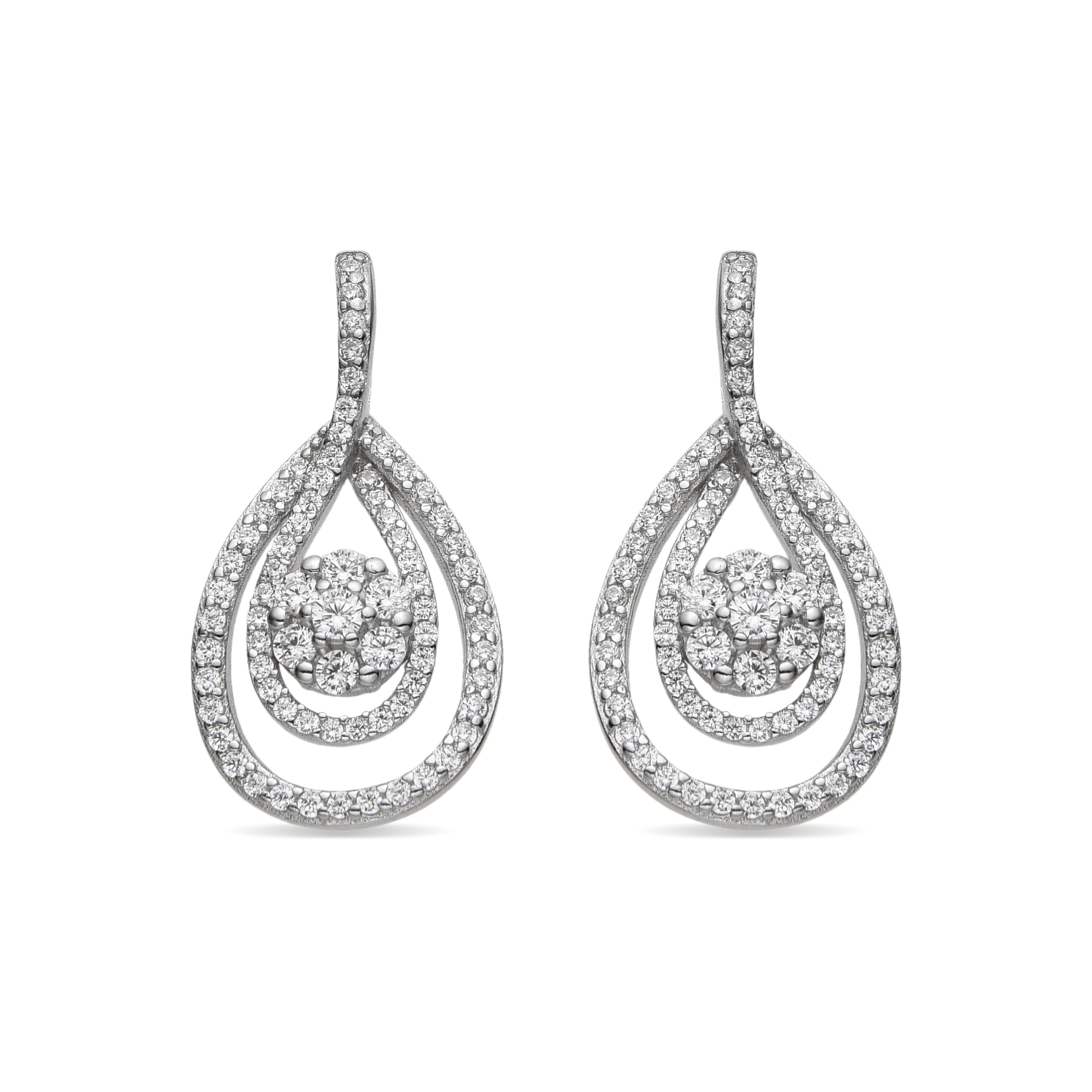 Pendientes de Plata de Ley 925 y Circonita Brillante acabado rodio - Isloth