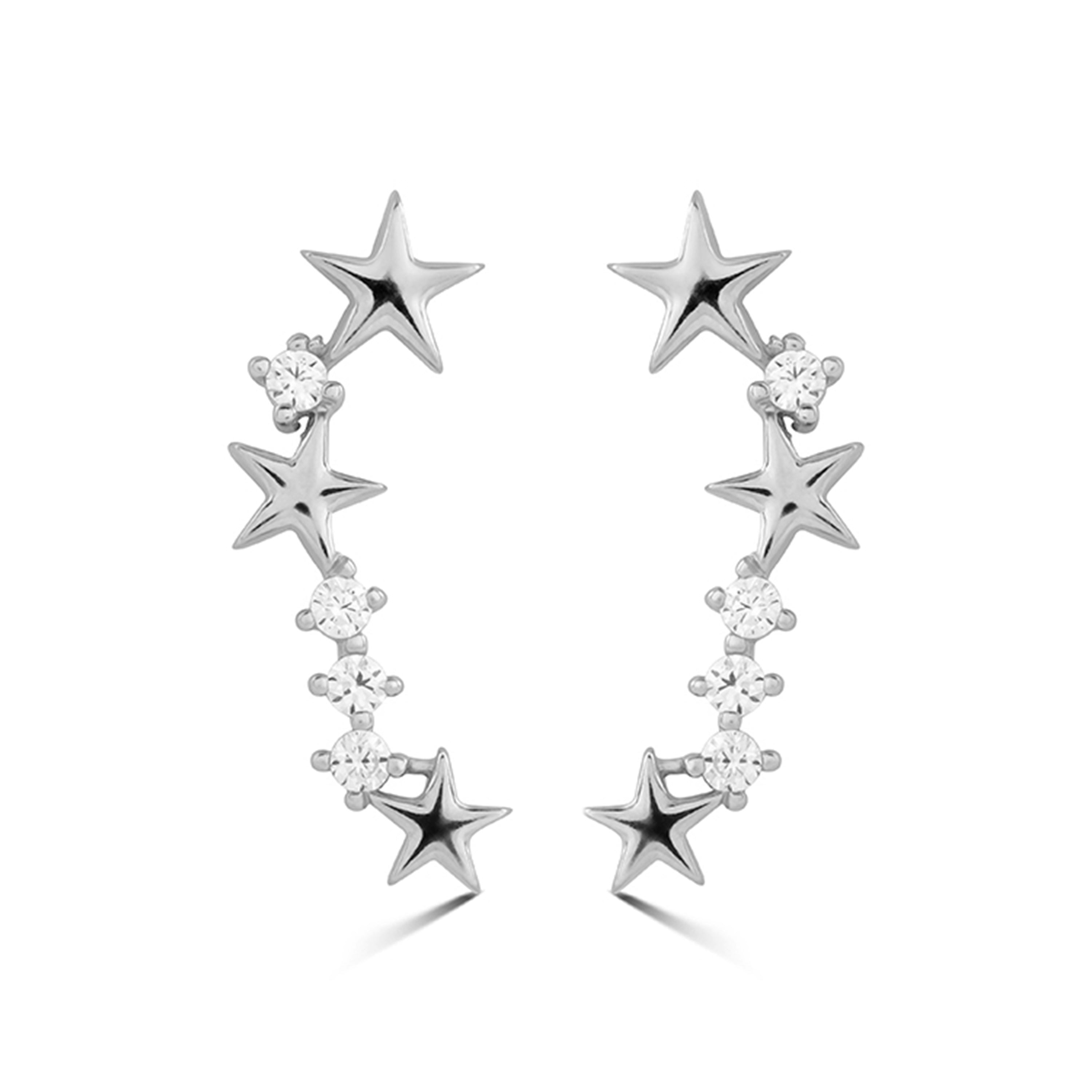 Orecchini in Argento Sterling 925 con Zirconia Brillante finiti in rodio - Efrom