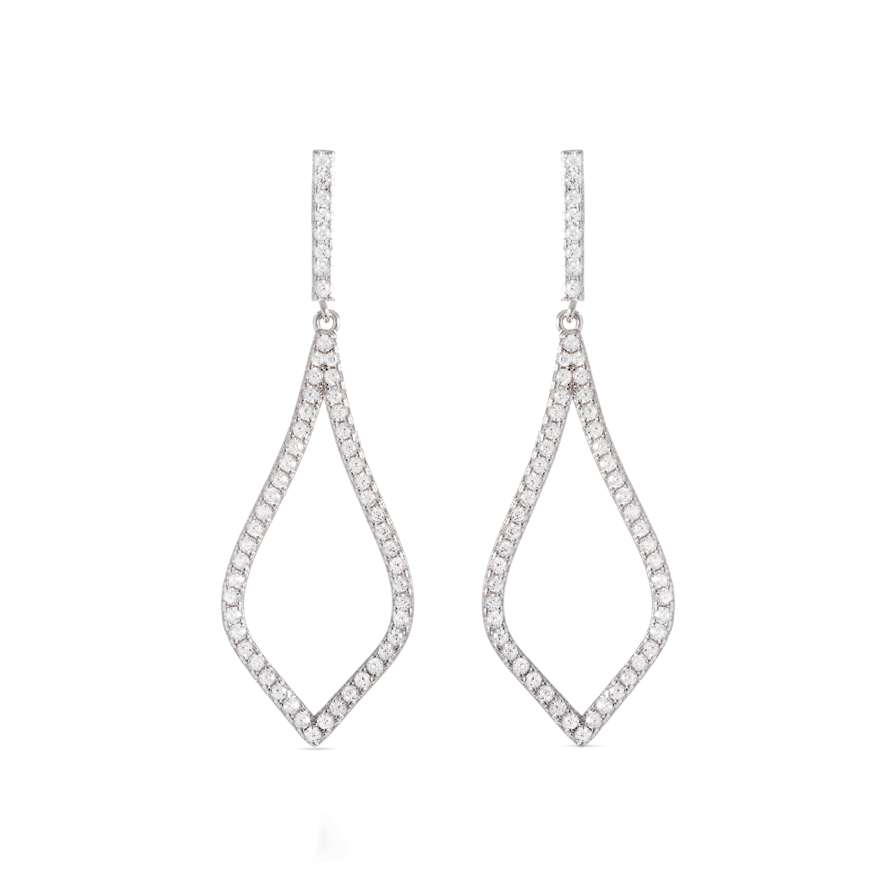 Orecchini in Argento Sterling 925 con Zirconia Brillante finiti in rodio - Materish