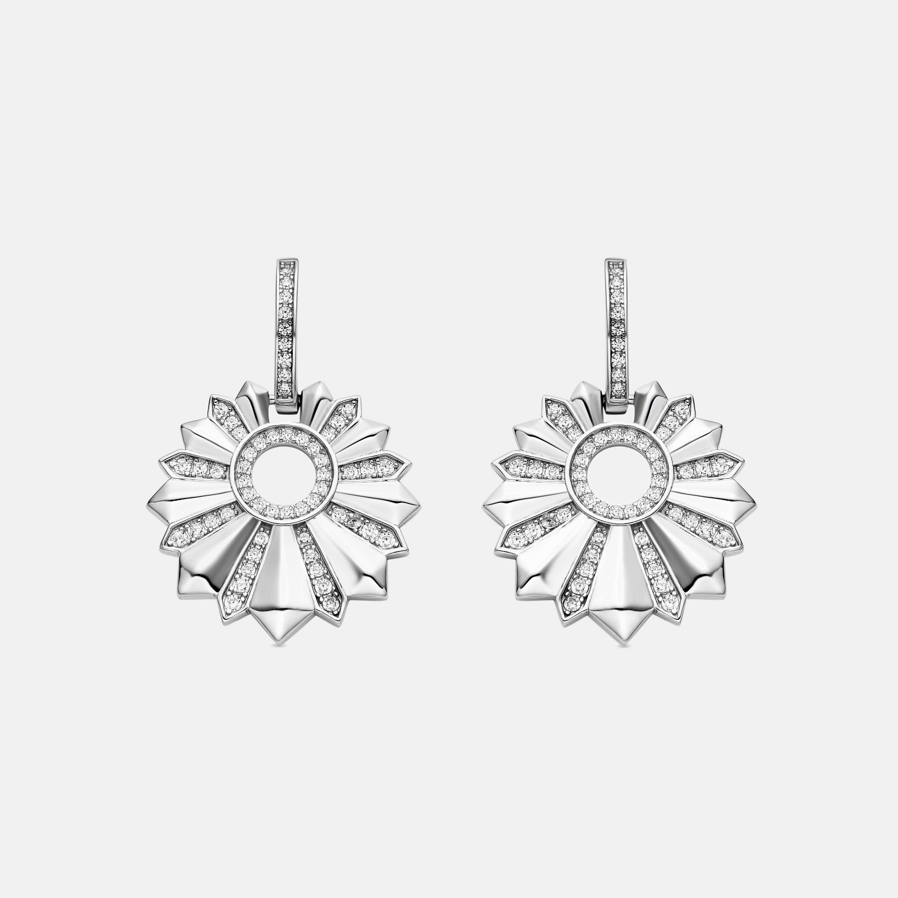 Pendientes de Plata de Ley 925 y Circonita Brillante acabado en rodio - Saneda