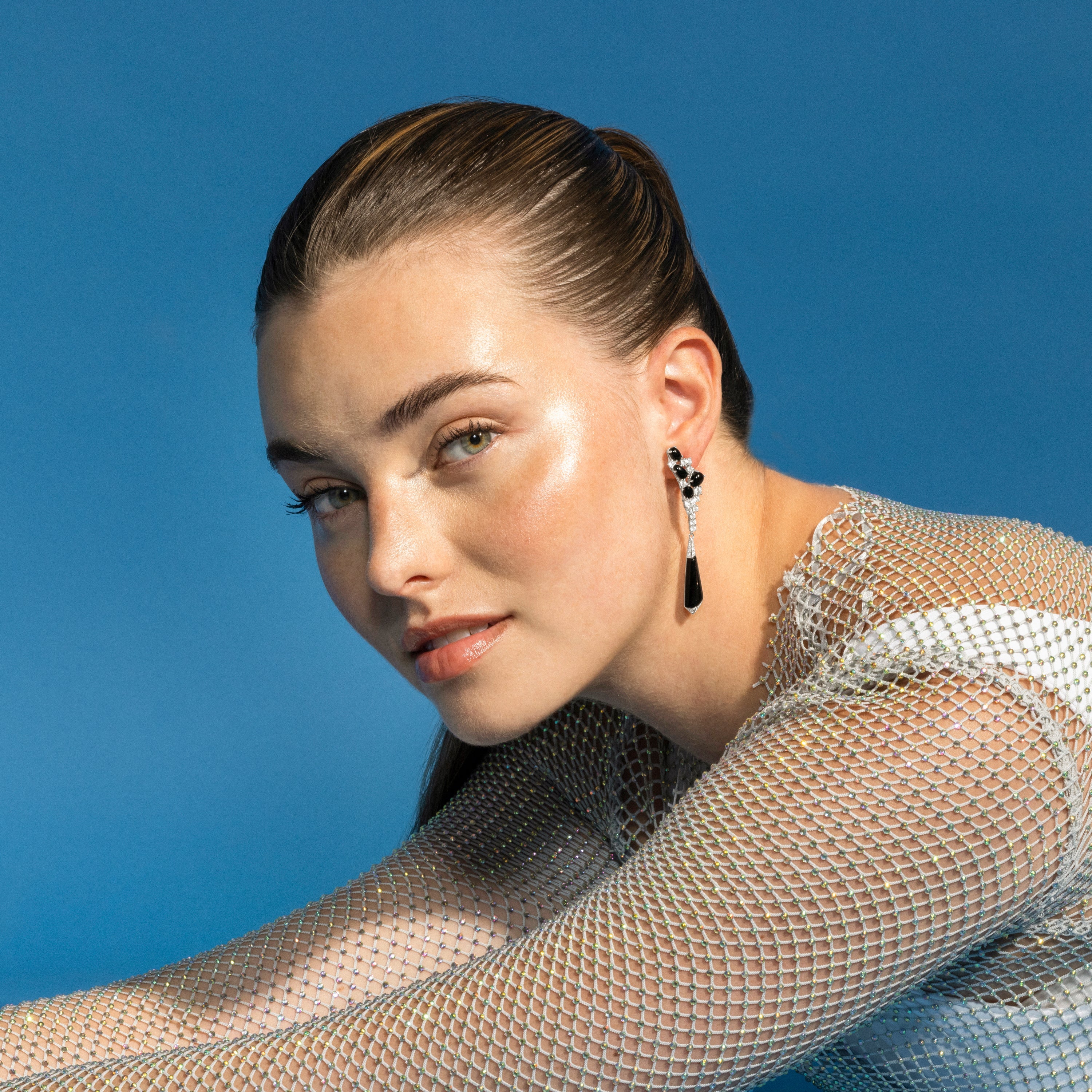 Orecchini in Argento Sterling 925 e Zirconia Onice con finitura in rodio - Rithim