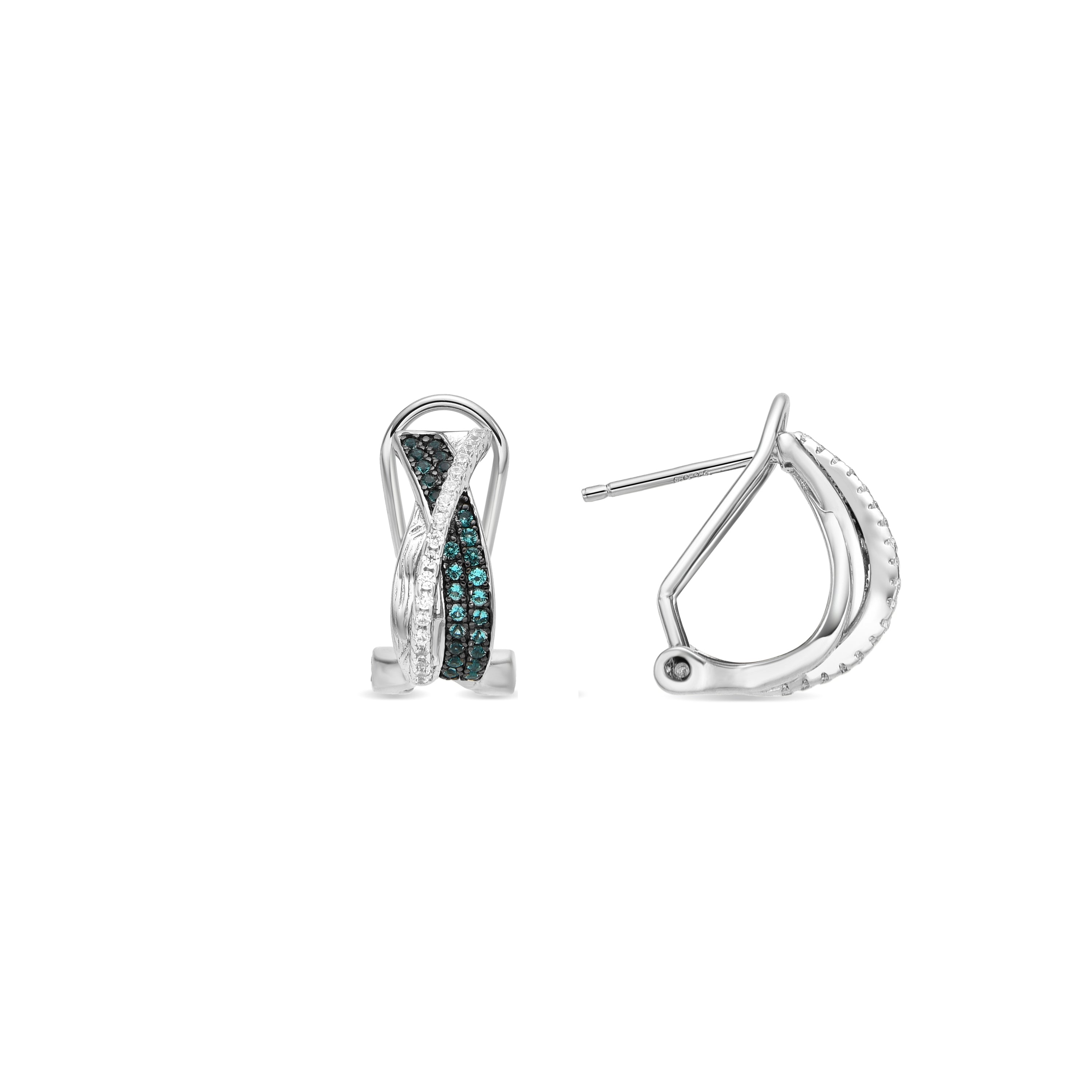 925er Sterlingsilber Ohrringe mit Paraiba-grünem hydrothermalem Quarz, rhodiniert - Siyi