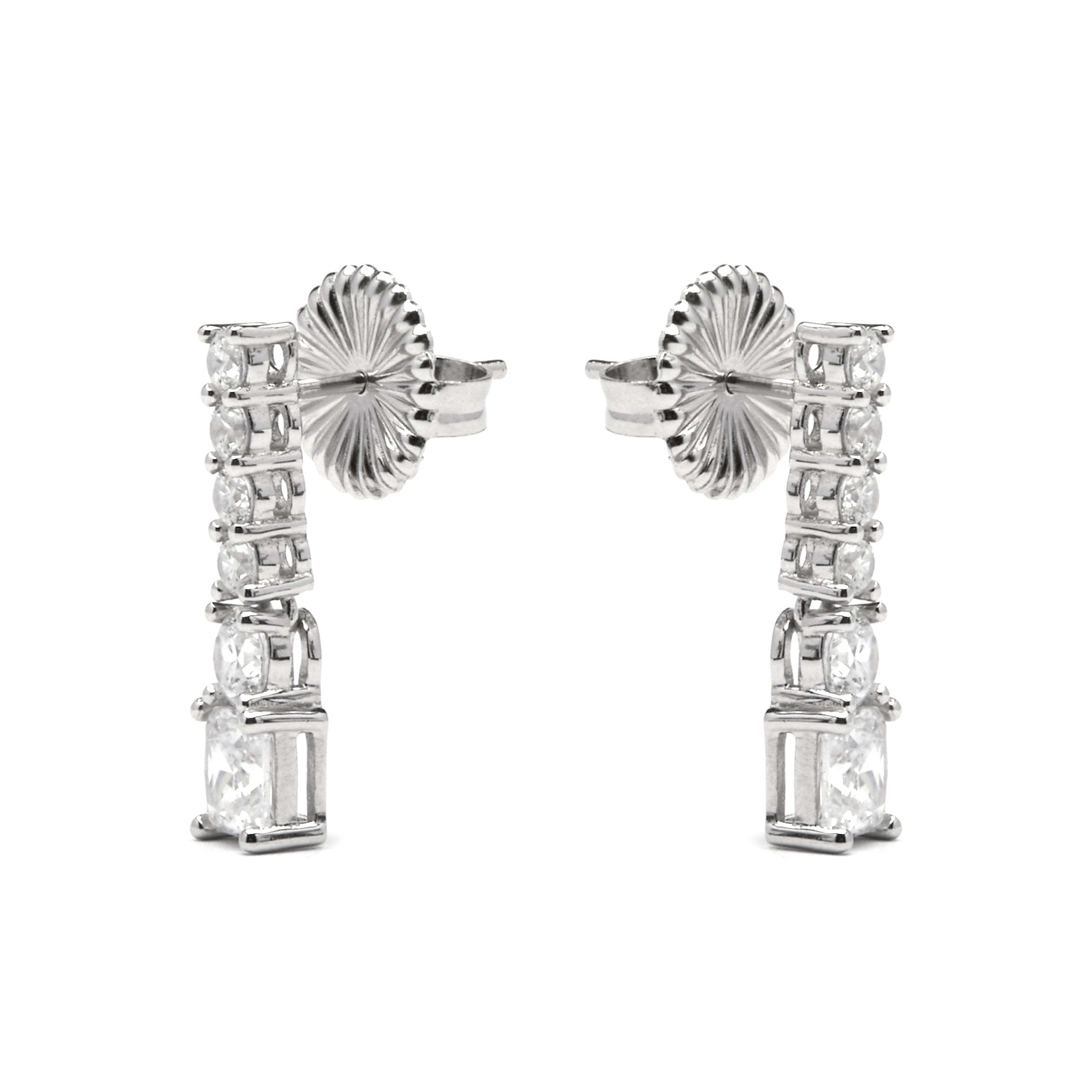 Boucles d'oreilles en argent sterling 925 et zircon brillant finition rhodiée - Himith