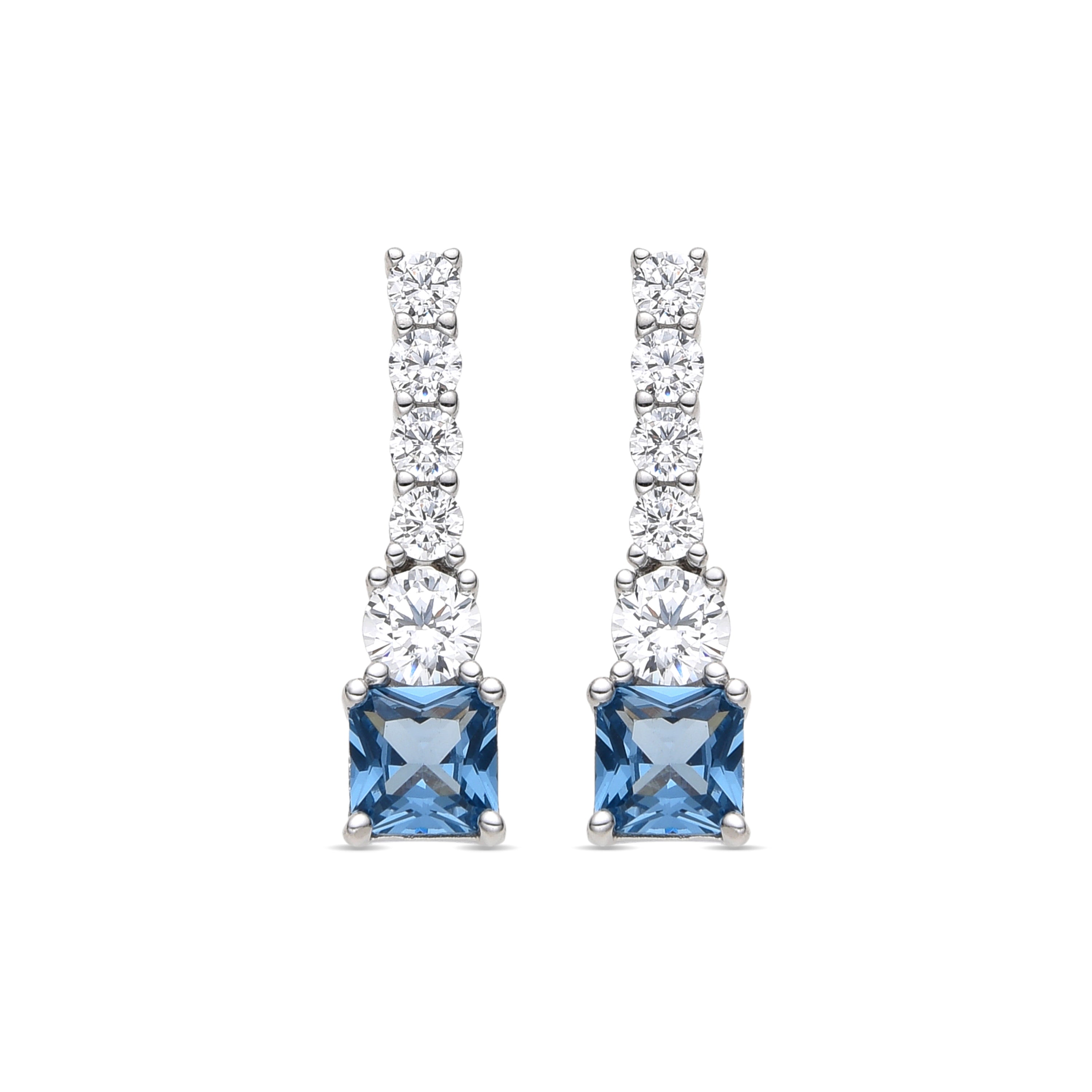 Boucles d'oreilles en argent sterling 925 et zircon brillant finition rhodiée - Himith
