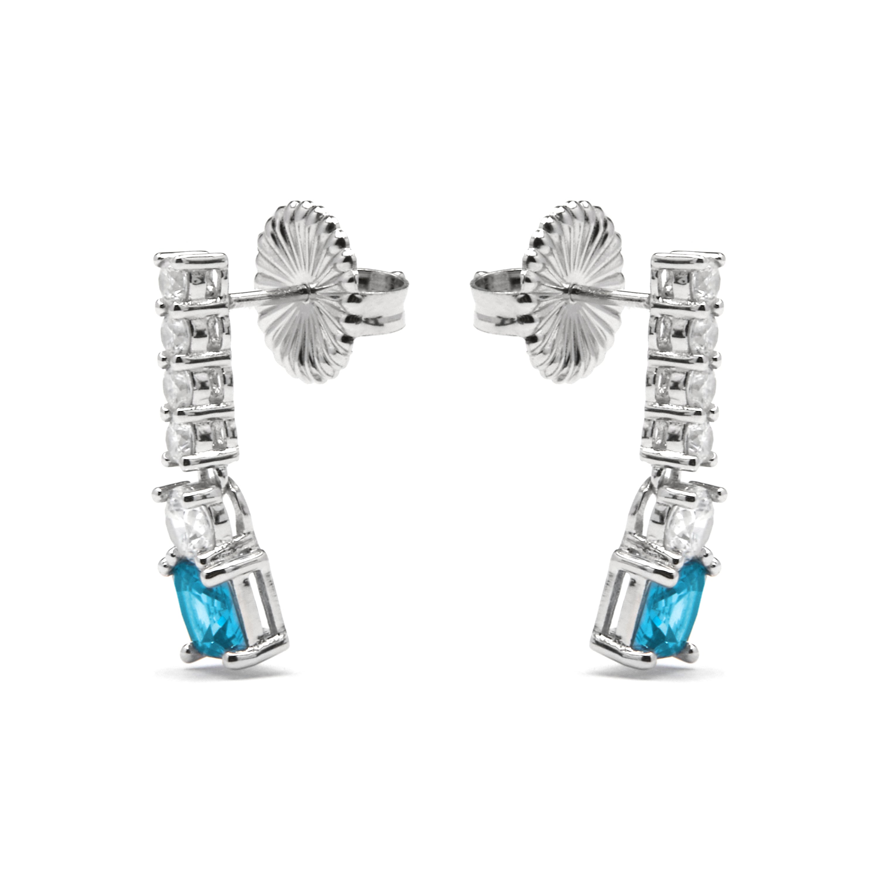 Boucles d'oreilles en argent sterling 925 et zircon brillant finition rhodiée - Himith