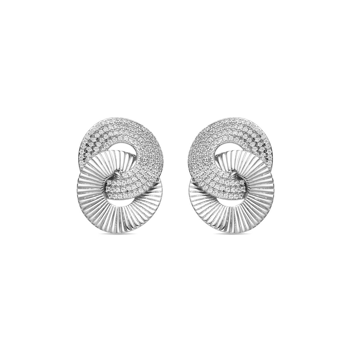 925 Sterling Silver Earrings with Brilliant Zirconia and Rhodium Finish - Najo