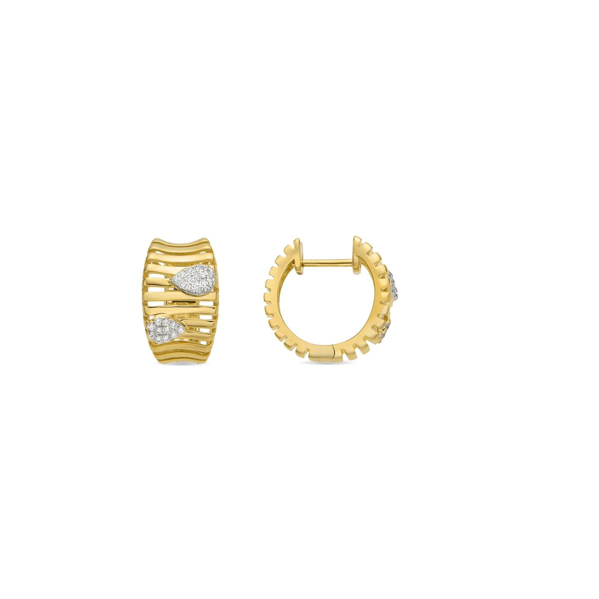 Ohrringe aus 925er Sterlingsilber und funkelndem Zirkonia mit 18k Gelbgold-Finish - Samon