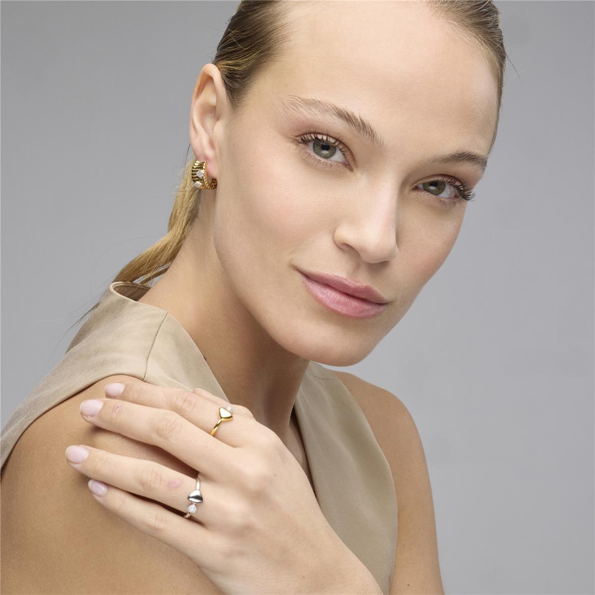 Ohrringe aus 925er Sterlingsilber und funkelndem Zirkonia mit 18k Gelbgold-Finish - Samon
