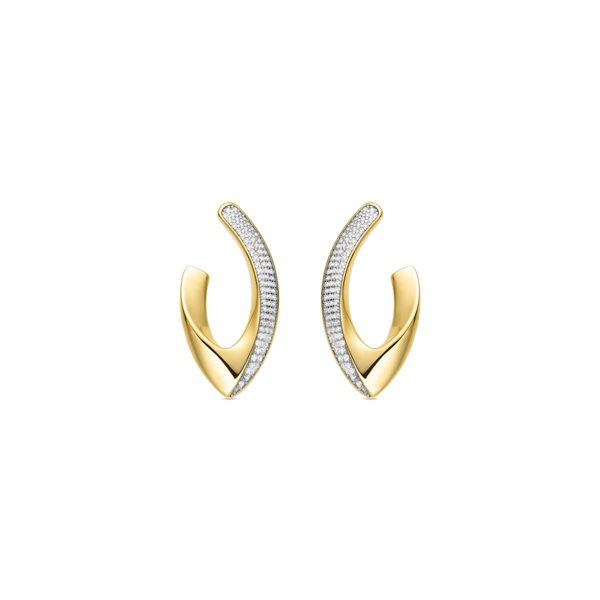 Ohrringe aus 925er Sterlingsilber und funkelndem Zirkonia mit 18k Gelbgold-Finish - Kurpip