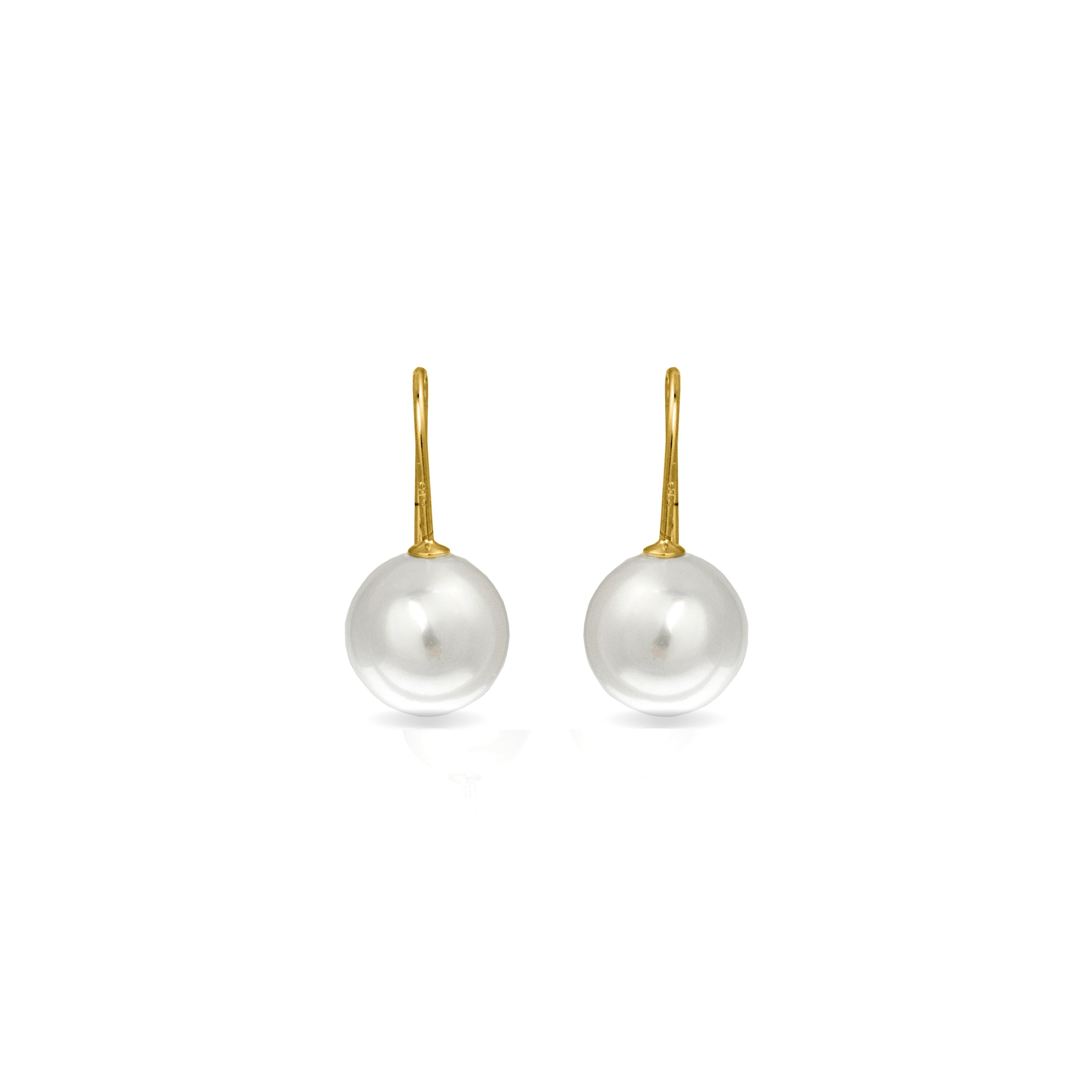 925 Sterling Silver Earrings with White Pearl finished in 18K Yellow Gold - Essential