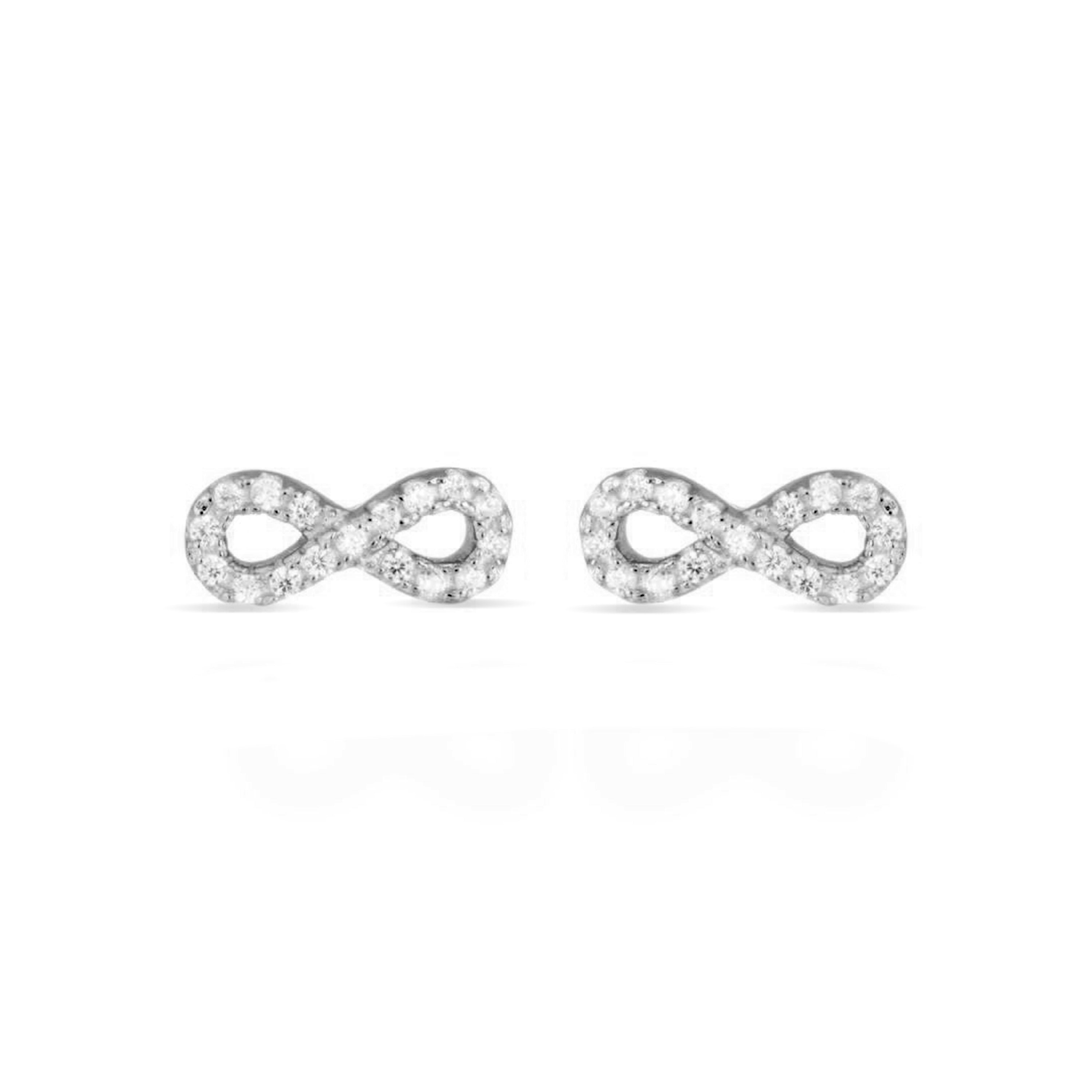 Orecchini in Argento Sterling 925 con Zirconia Cubica brillanti finiti in rodio - Munthir
