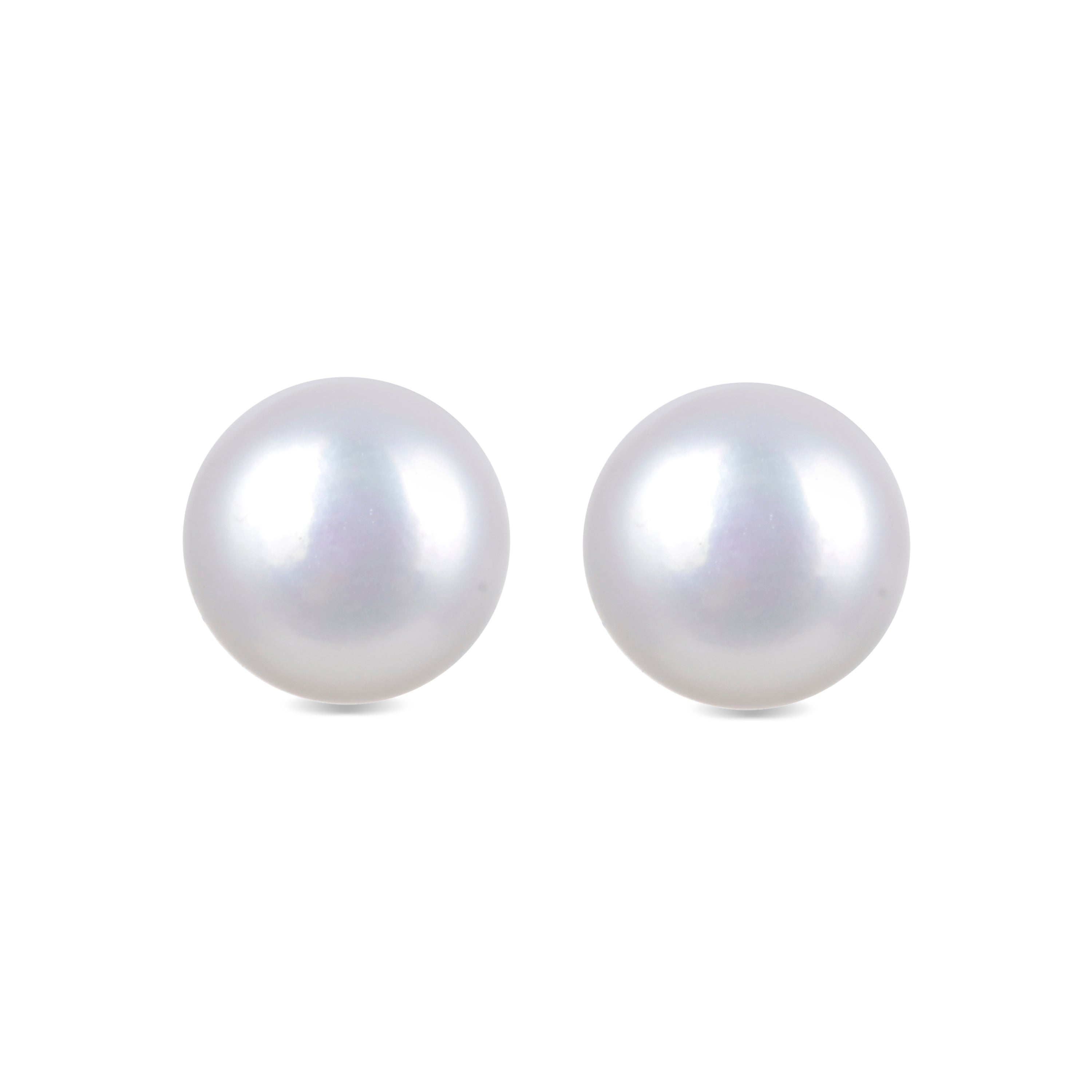 Orecchini in Argento Sterling 925 con Perla Bianca finiti in rodio - Essential