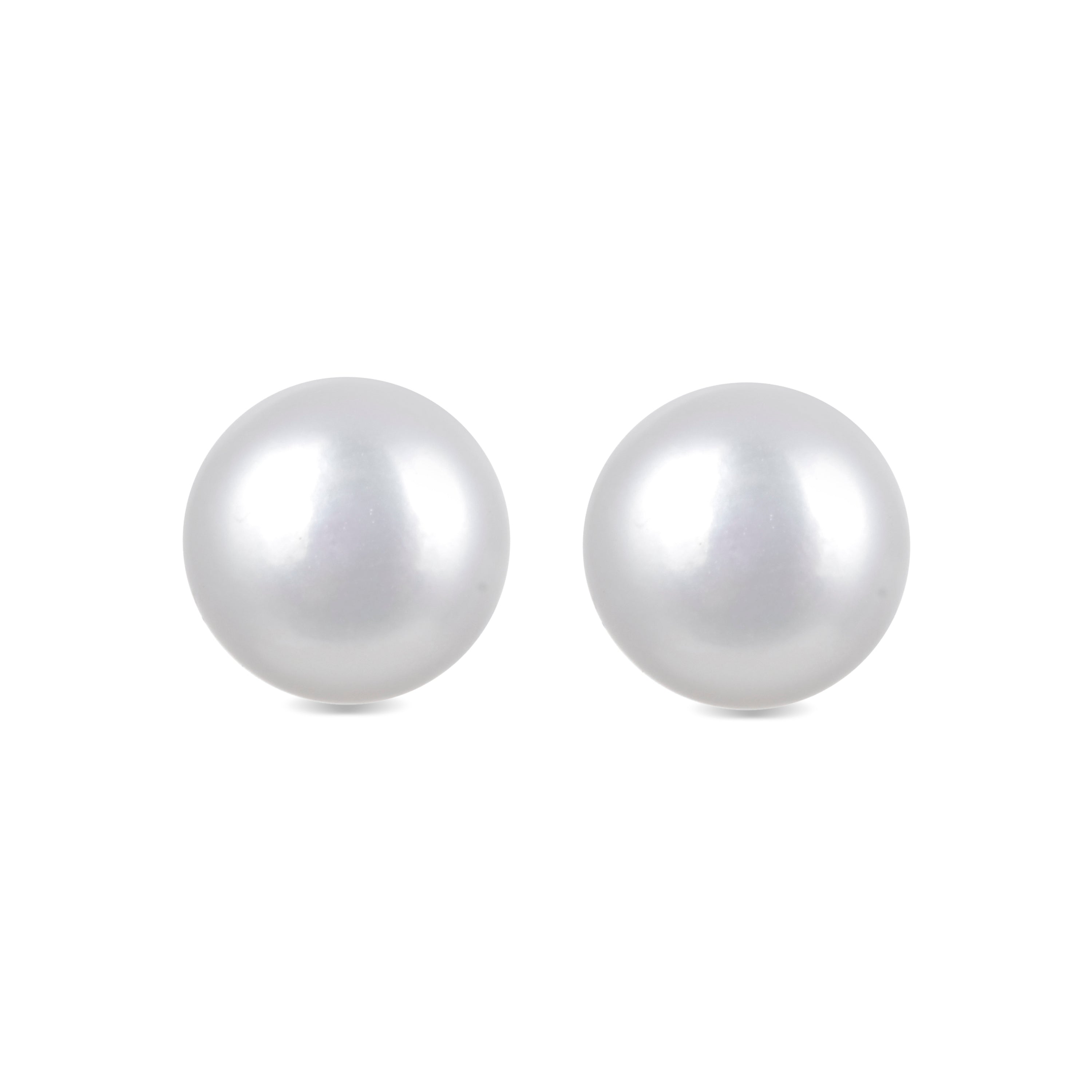 925 Sterling Silver Earrings with White Pearl finished in 18K Yellow Gold - Essential