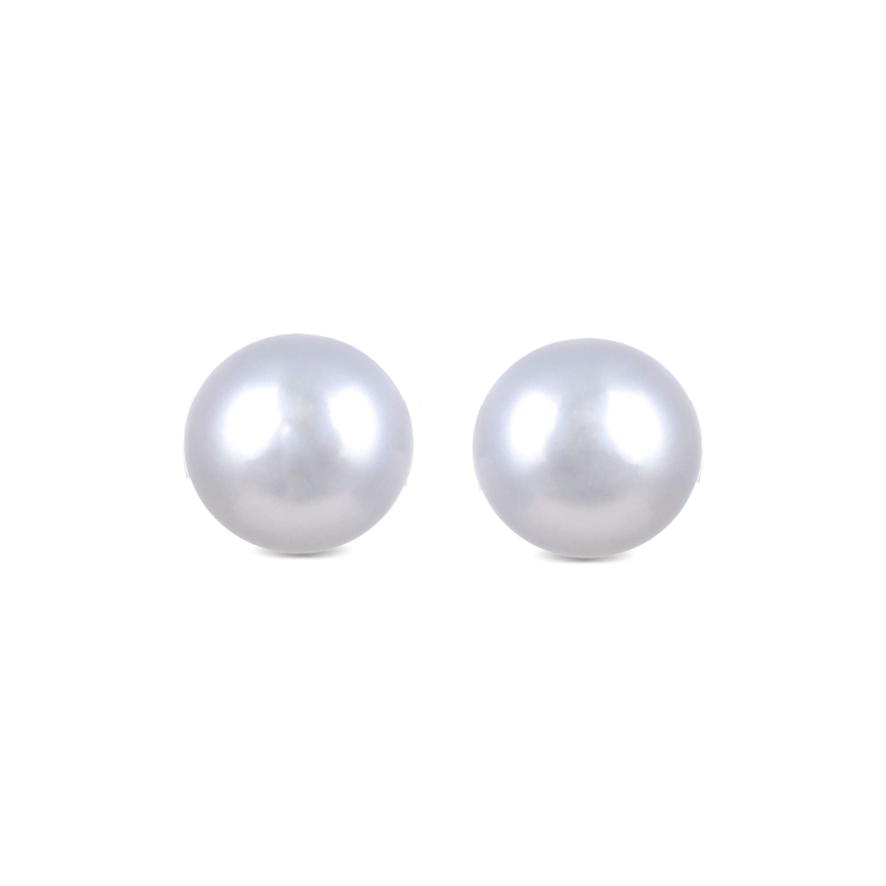 Orecchini in Argento Sterling 925 con Perla Bianca finitura in rodio - Base