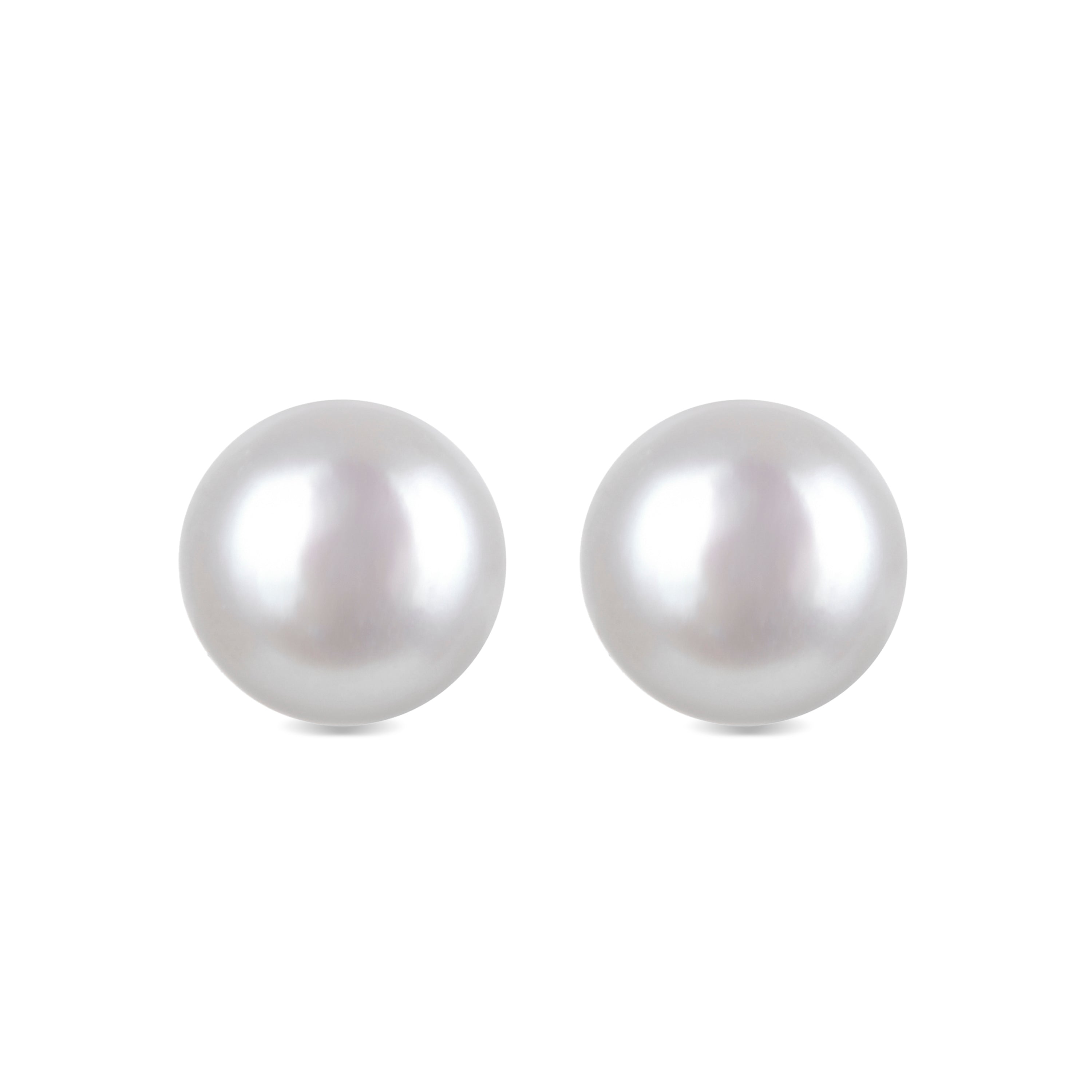 925 Sterling Silver Earrings with White Pearl 18k Gold Finish - Basic