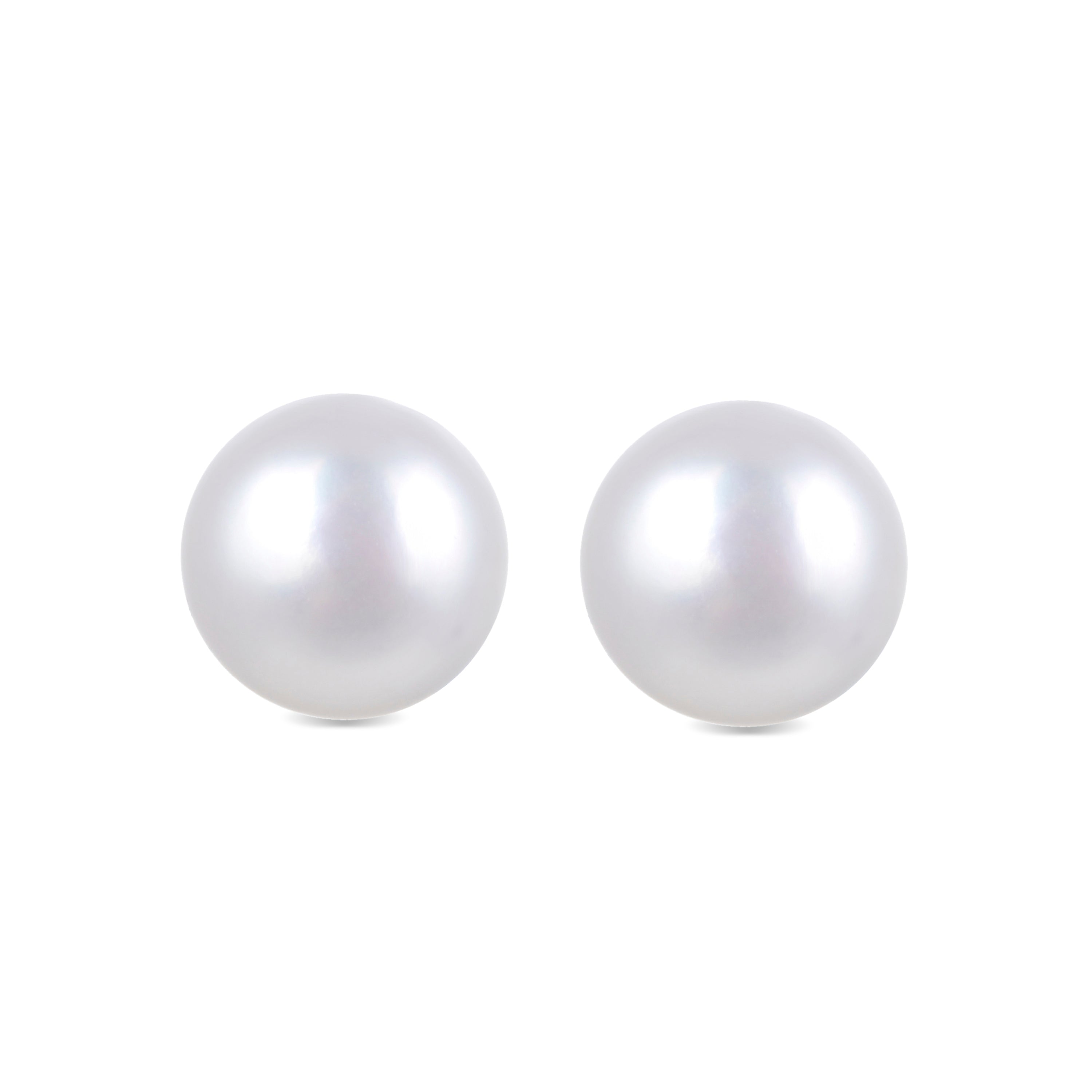 925 Sterling Silver Earrings with White Pearl finished in 18K yellow gold - Basic