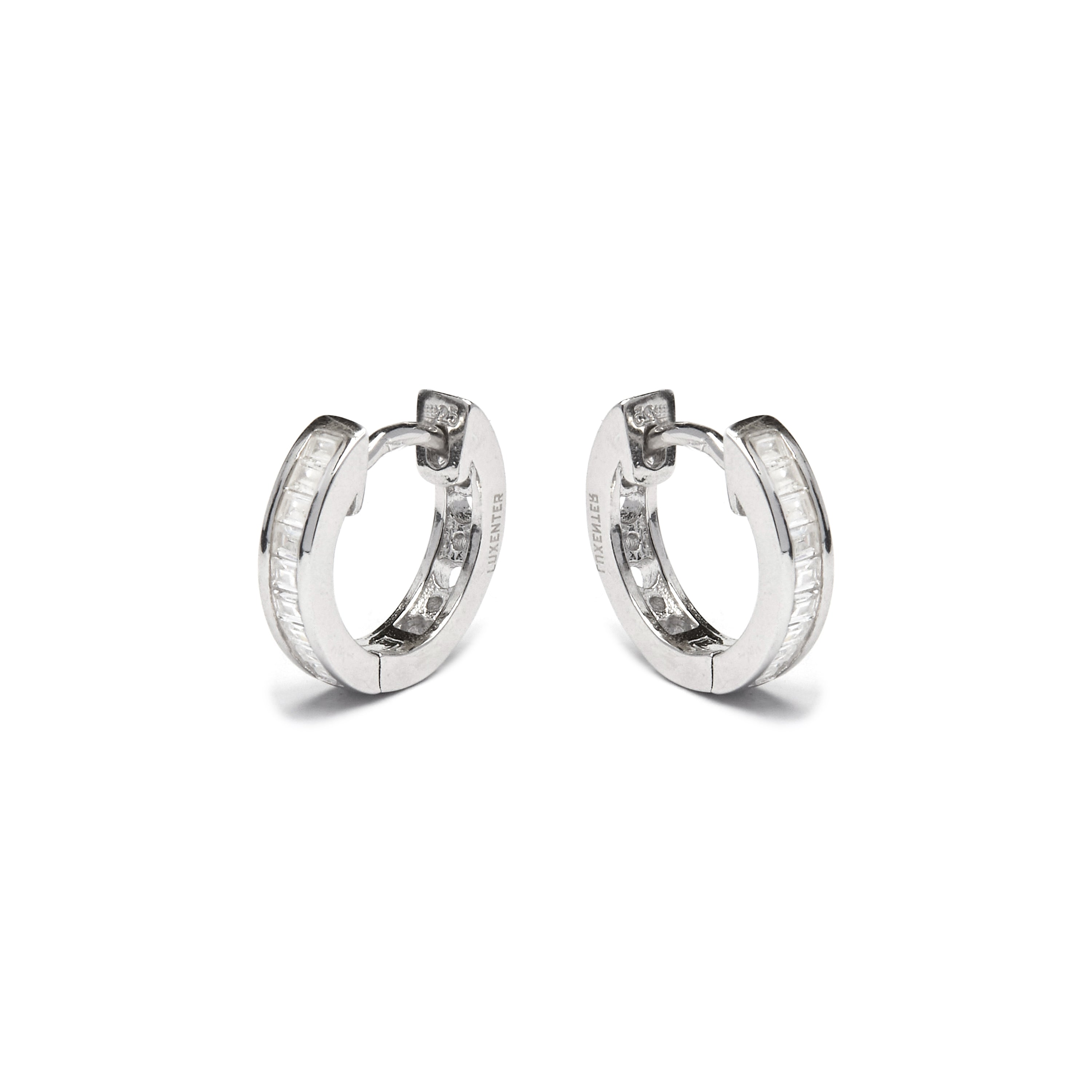 925 Sterling Silver Earrings with Brilliant Zirconia finished in Rhodium - Sebras
