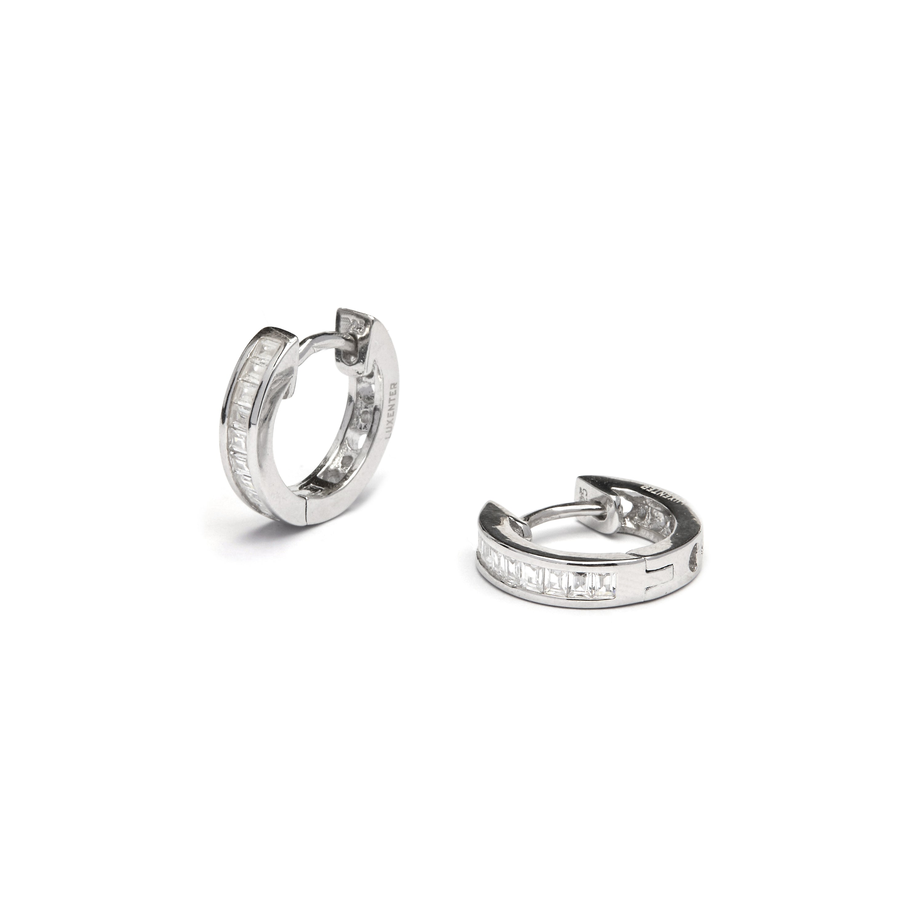 925 Sterling Silver Earrings with Brilliant Zirconia finished in Rhodium - Sebras