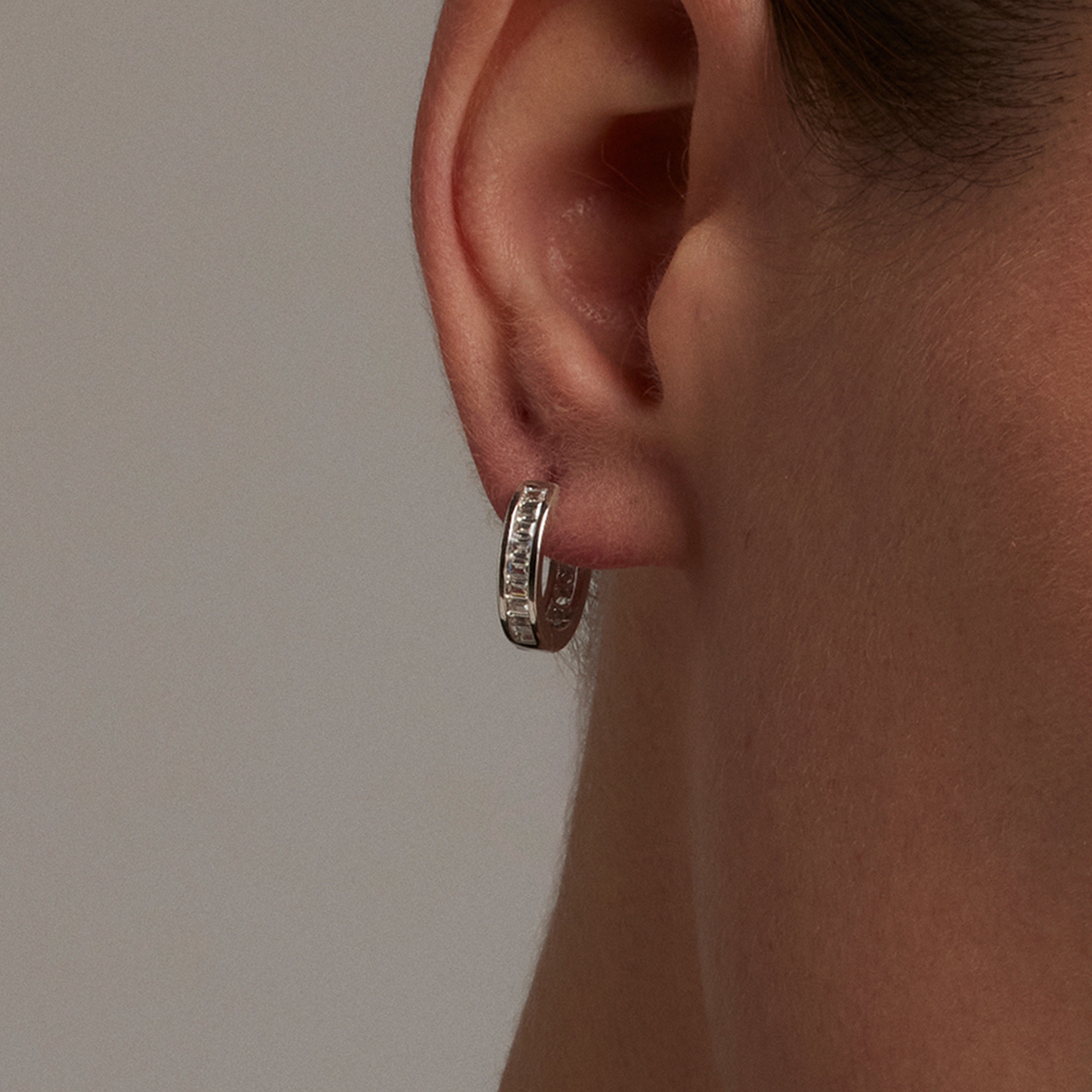925 Sterling Silver Earrings with Brilliant Zirconia finished in Rhodium - Sebras
