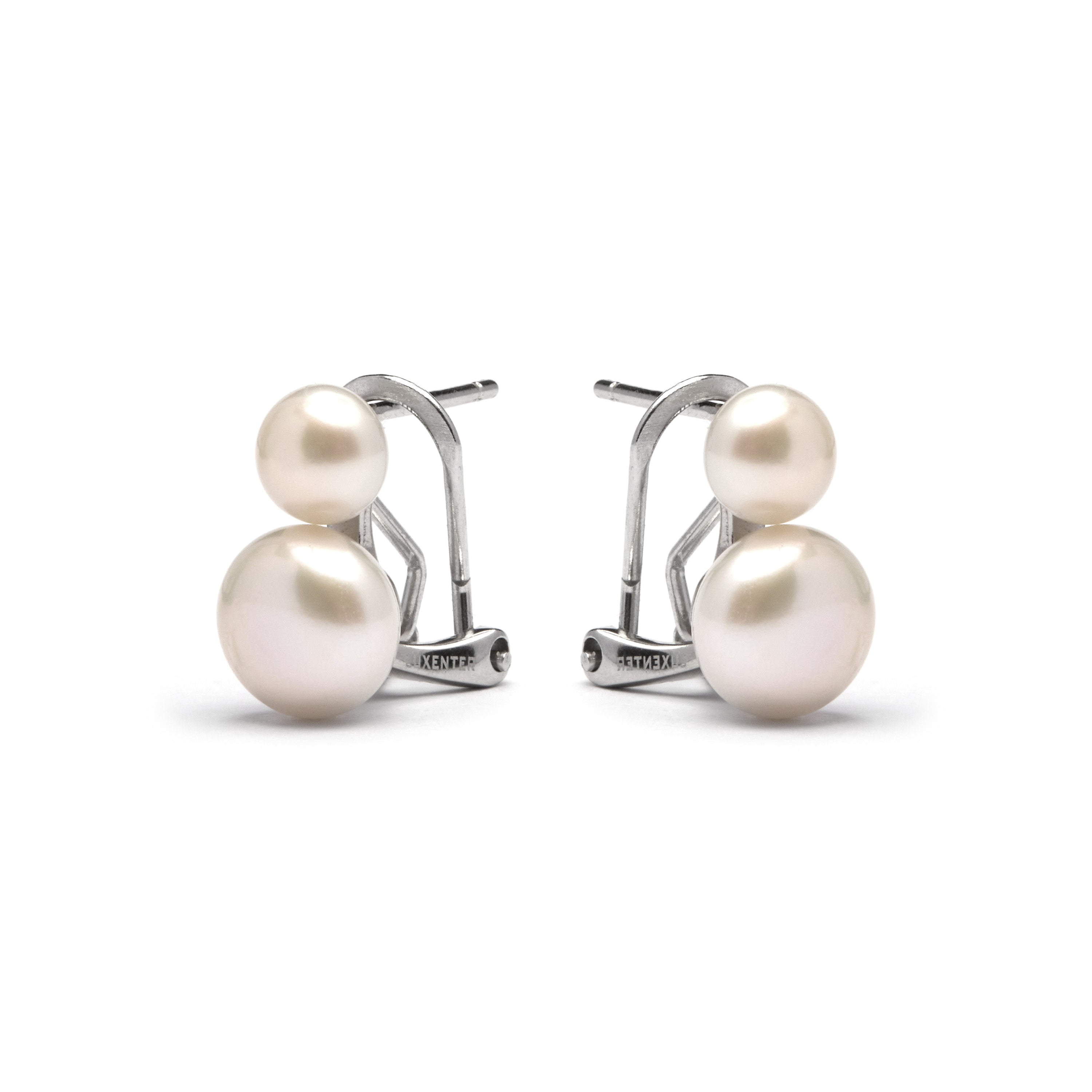 Orecchini in Argento Sterling 925 con Perla Bianca finiti in rodio - Kire