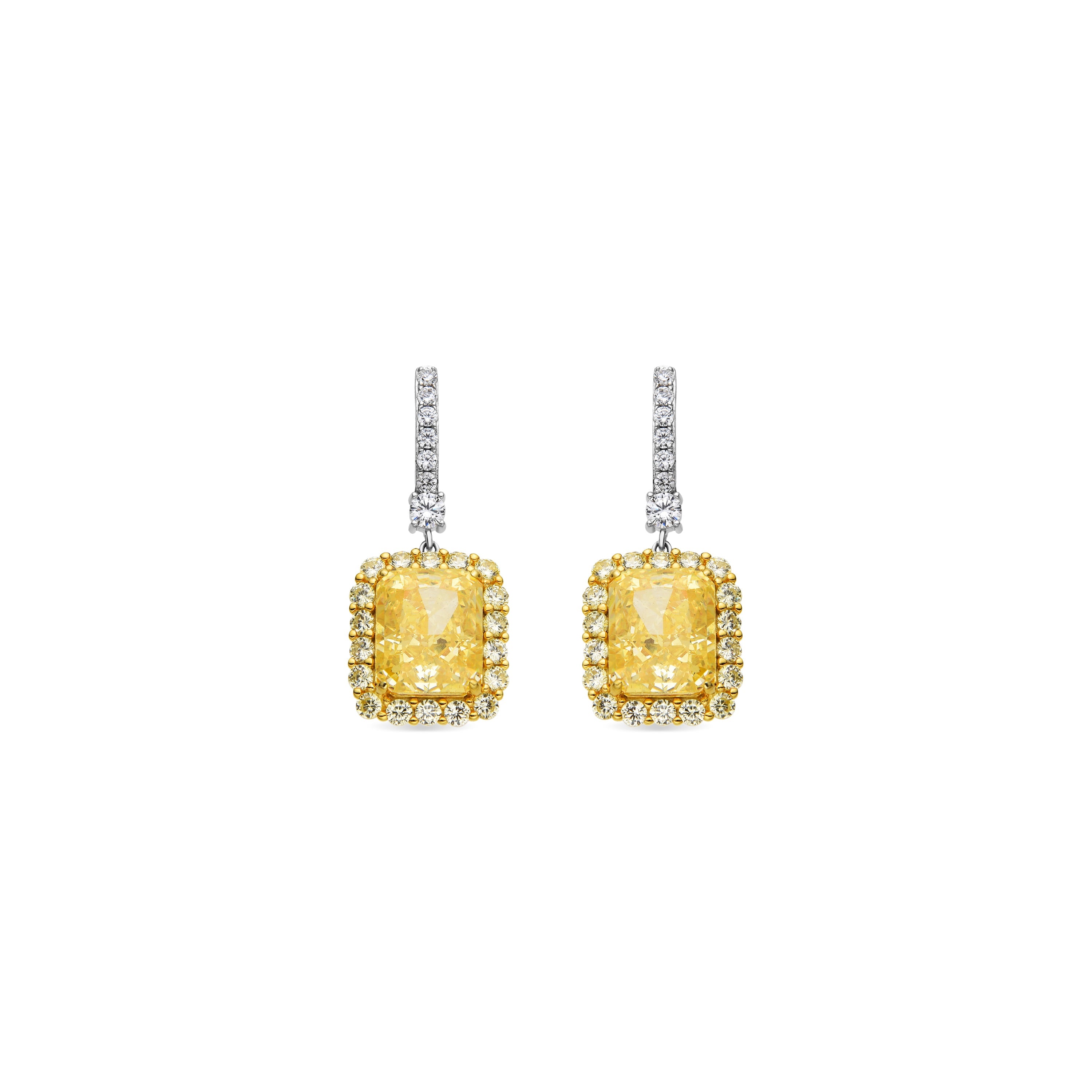 925 Sterling Silver Earrings with 18k Yellow Gold Padparadscha Finish - Cabel