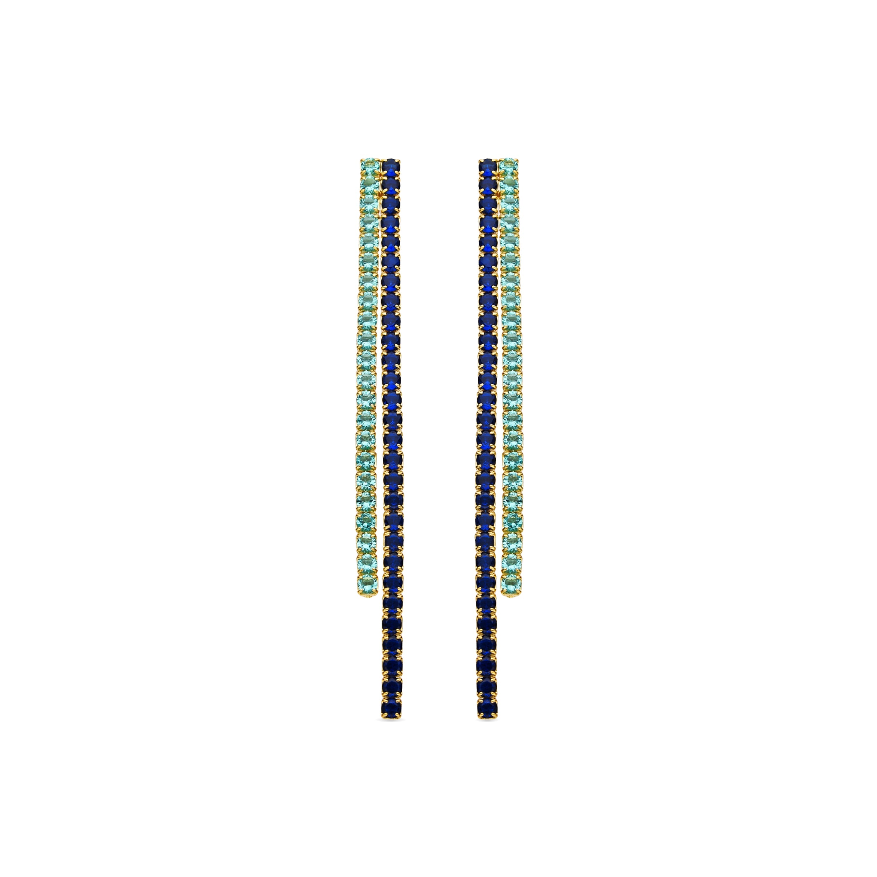 Orecchini in Argento Sterling 925 e Zirconia Zaffiro finitura oro 18k - Tyhad