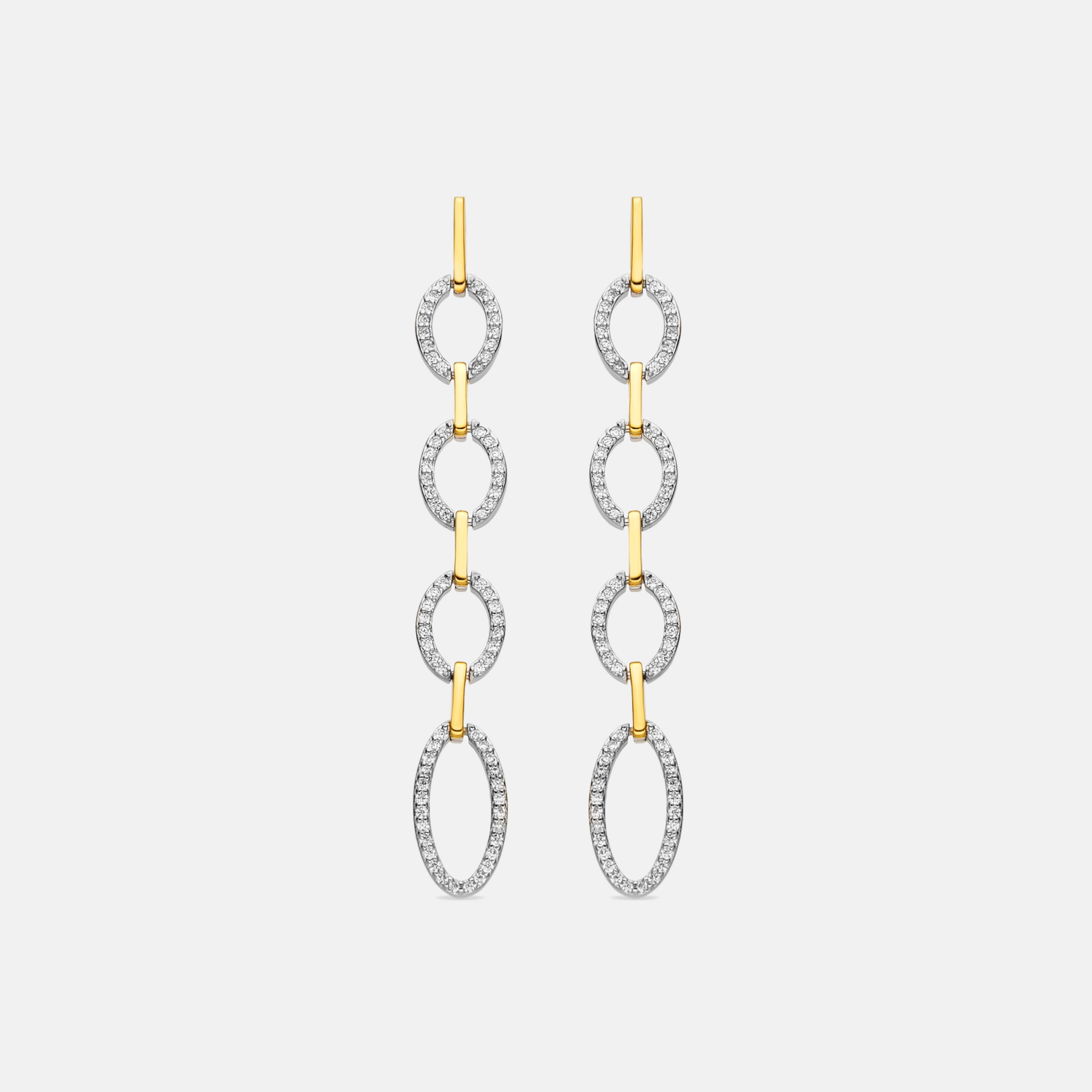 Pendientes de Plata de Ley 925 y Circonita Brillante acabado oro 18k - Makonza