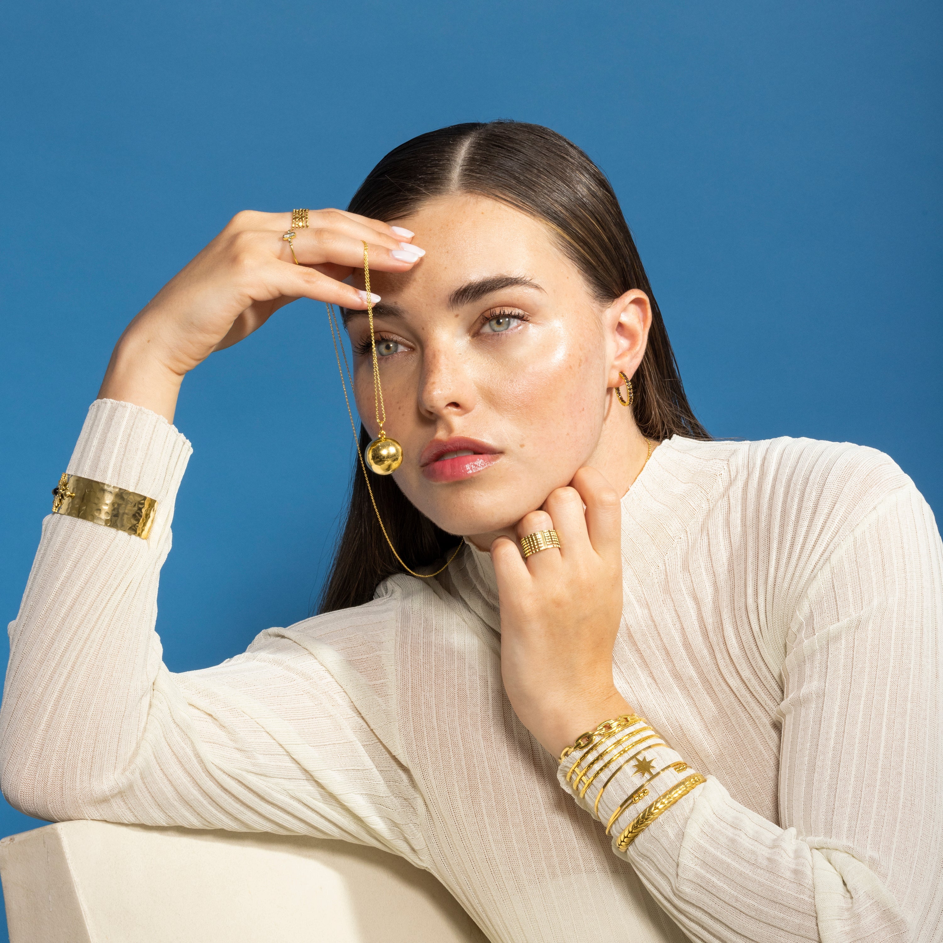 Pendientes de Plata de Ley 925 con Circonita Marrón acabados en oro amarillo 18K - Iotha