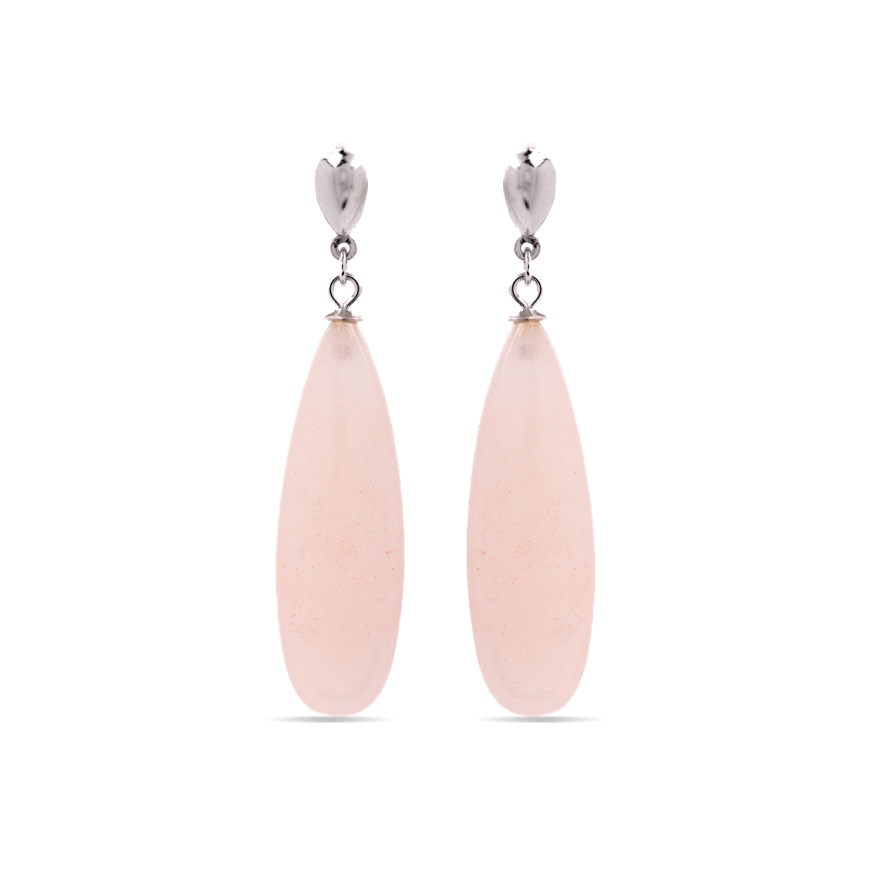 Boucles d'oreilles en argent sterling 925 avec agate orange finies en rhodium - Adak