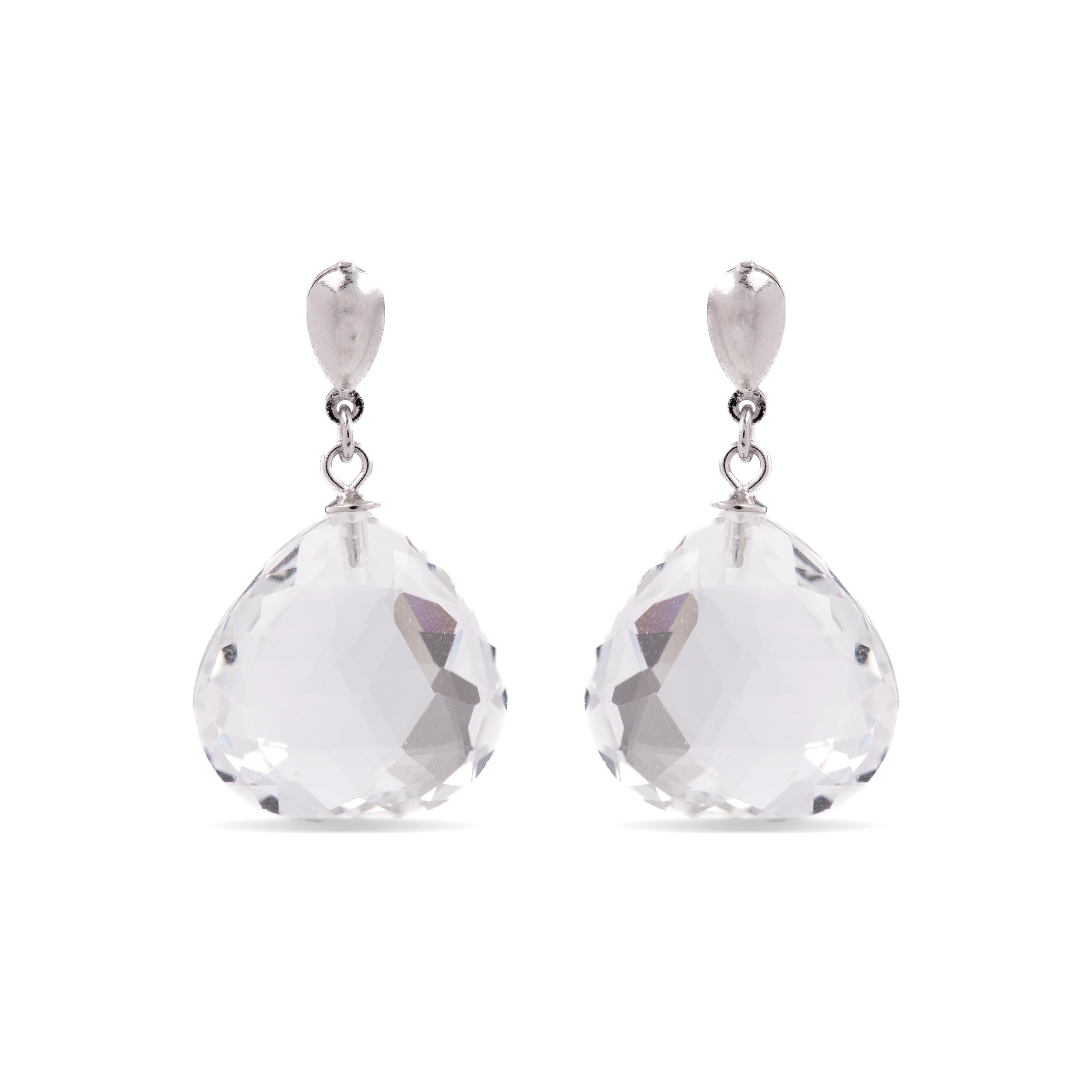 Pendientes de Plata de Ley 925 con Cristal Blanco acabados en rodio - Zoqoyi