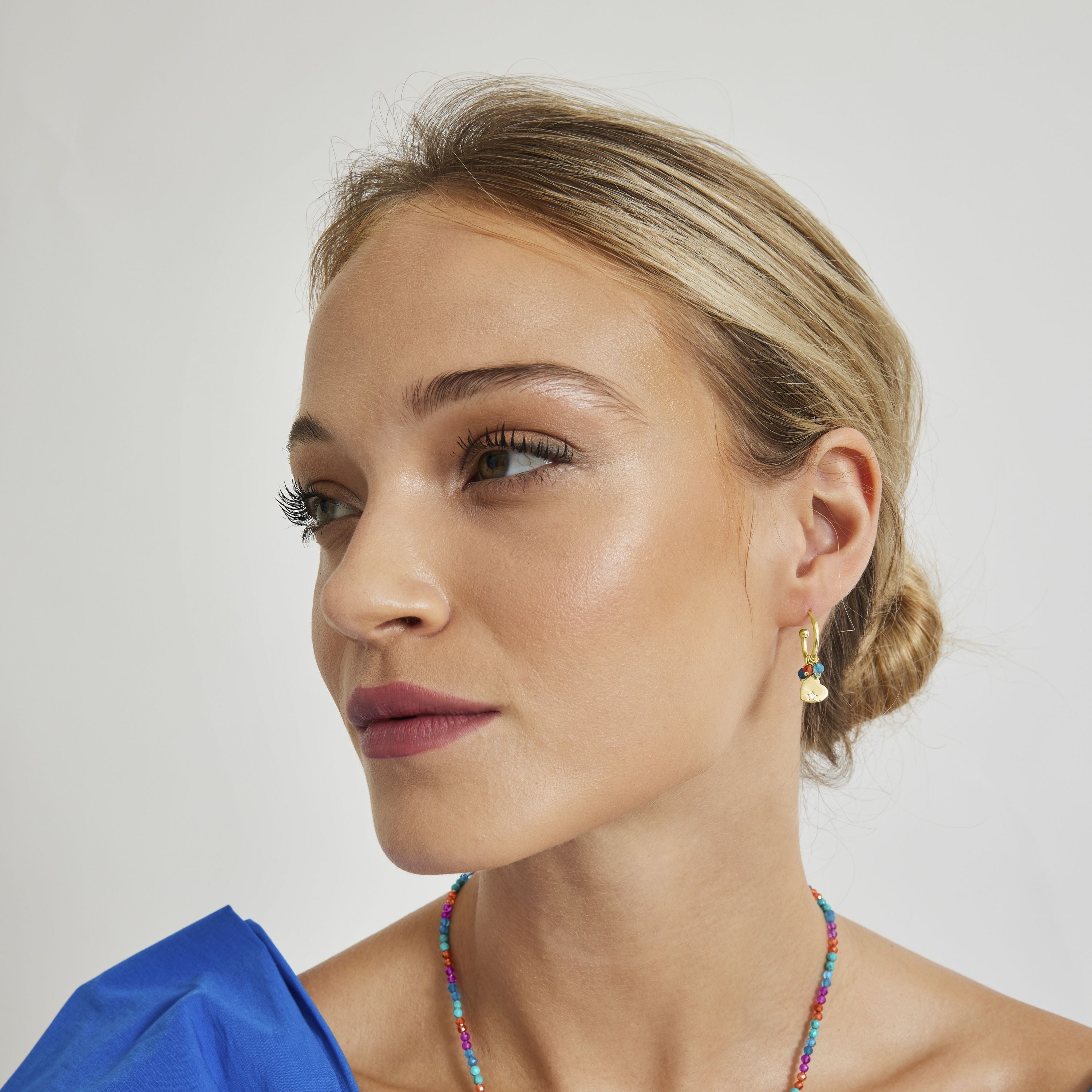 Orecchini in Argento Sterling 925 con Cristallo Multicolore finiti in oro giallo 18K - Sten