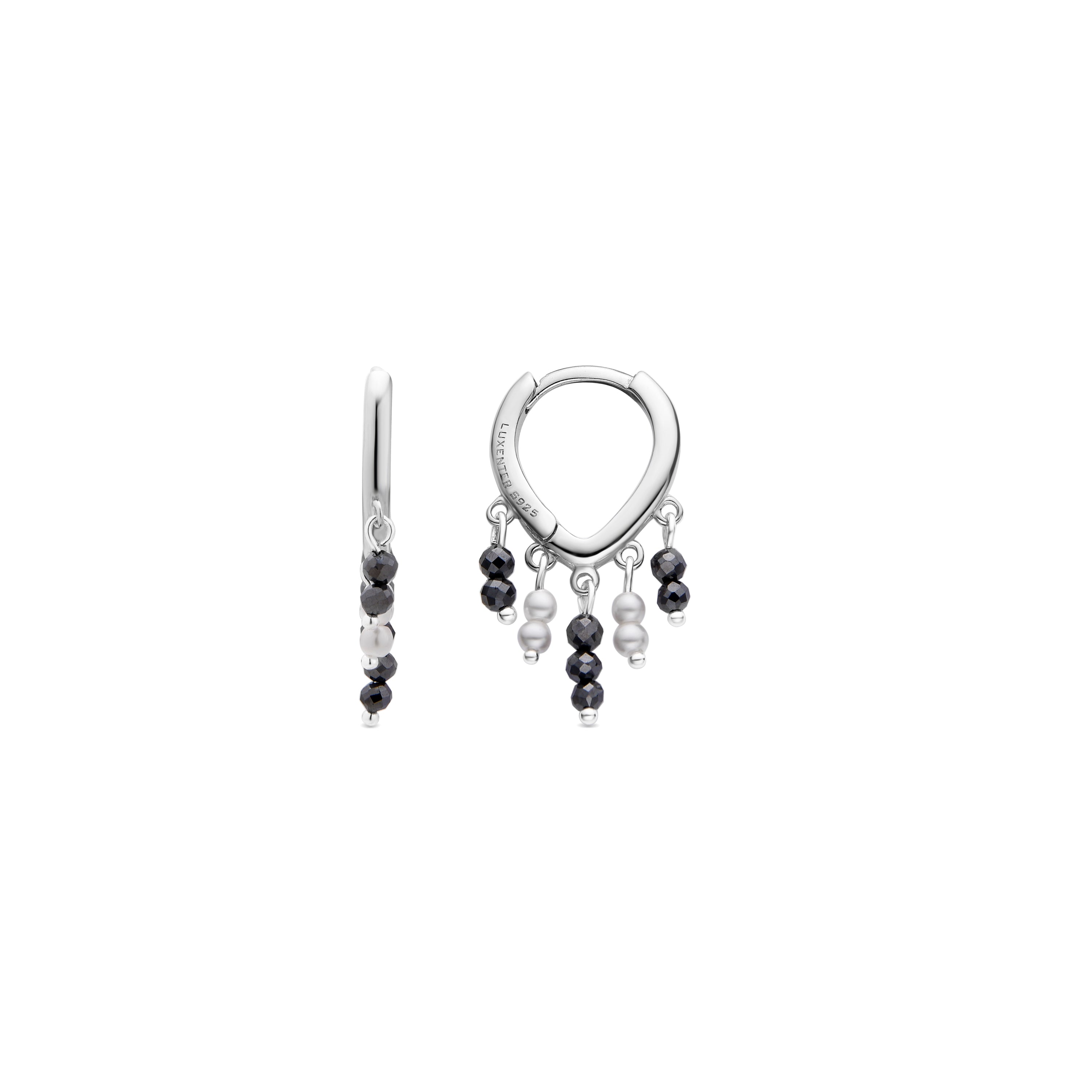 925 Sterling Silver Earrings with White Pearl finished in rhodium - Ukraes