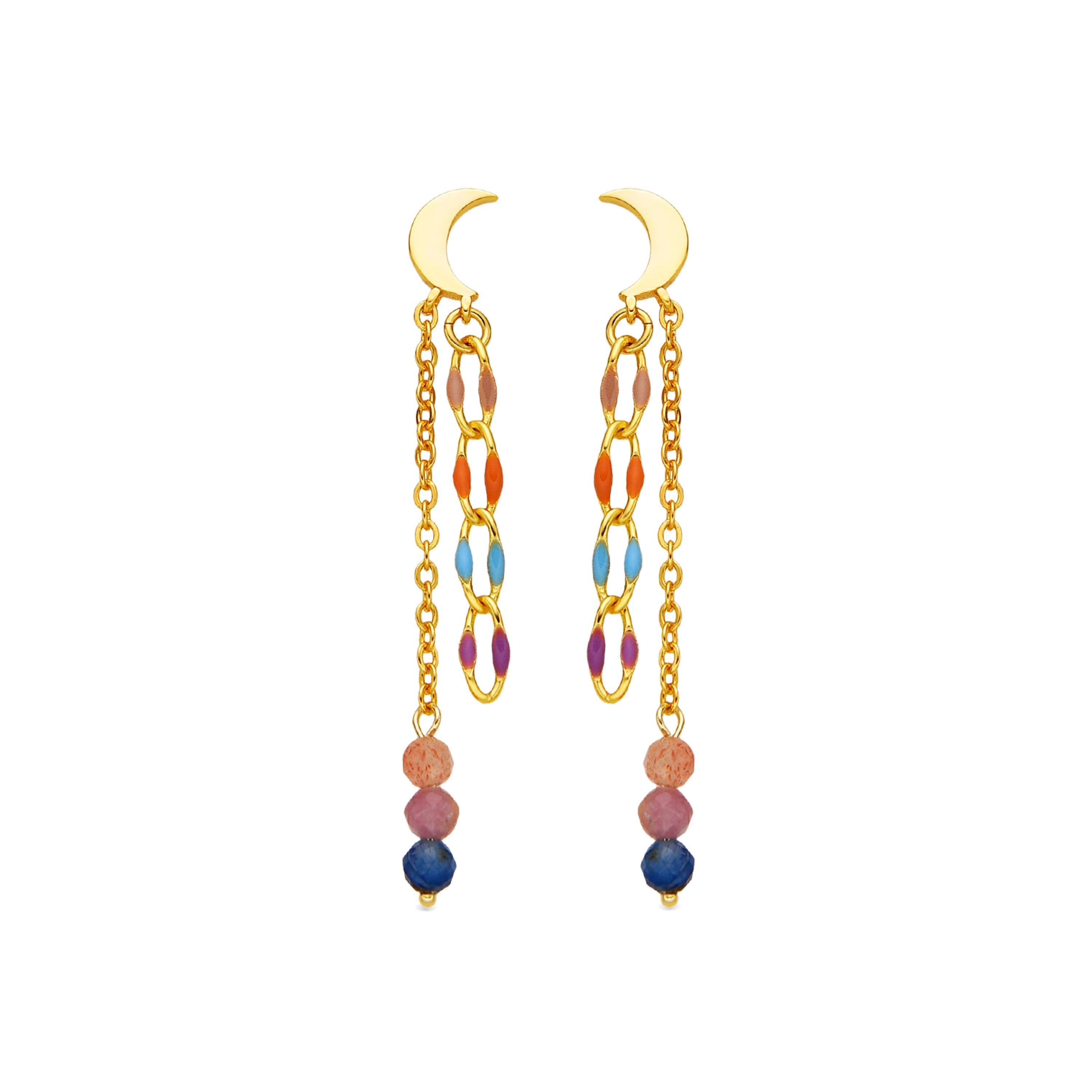 Orecchini in Argento Sterling 925 e Cristallo Multicolore finitura oro 18k - Liesi