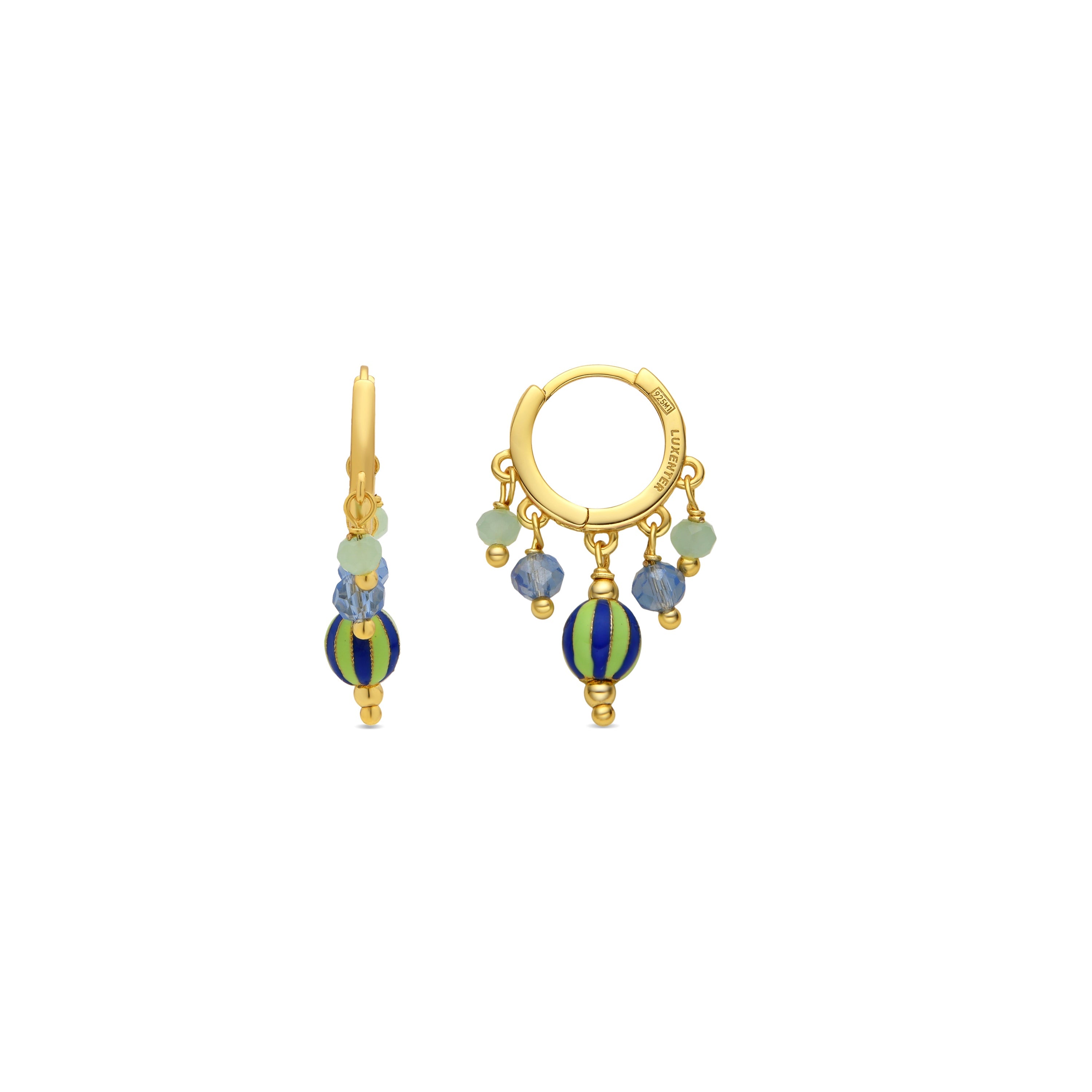 Pendientes de Plata de Ley 925 y Lacado Multicolor acabado oro amarillo de 18k - Towi