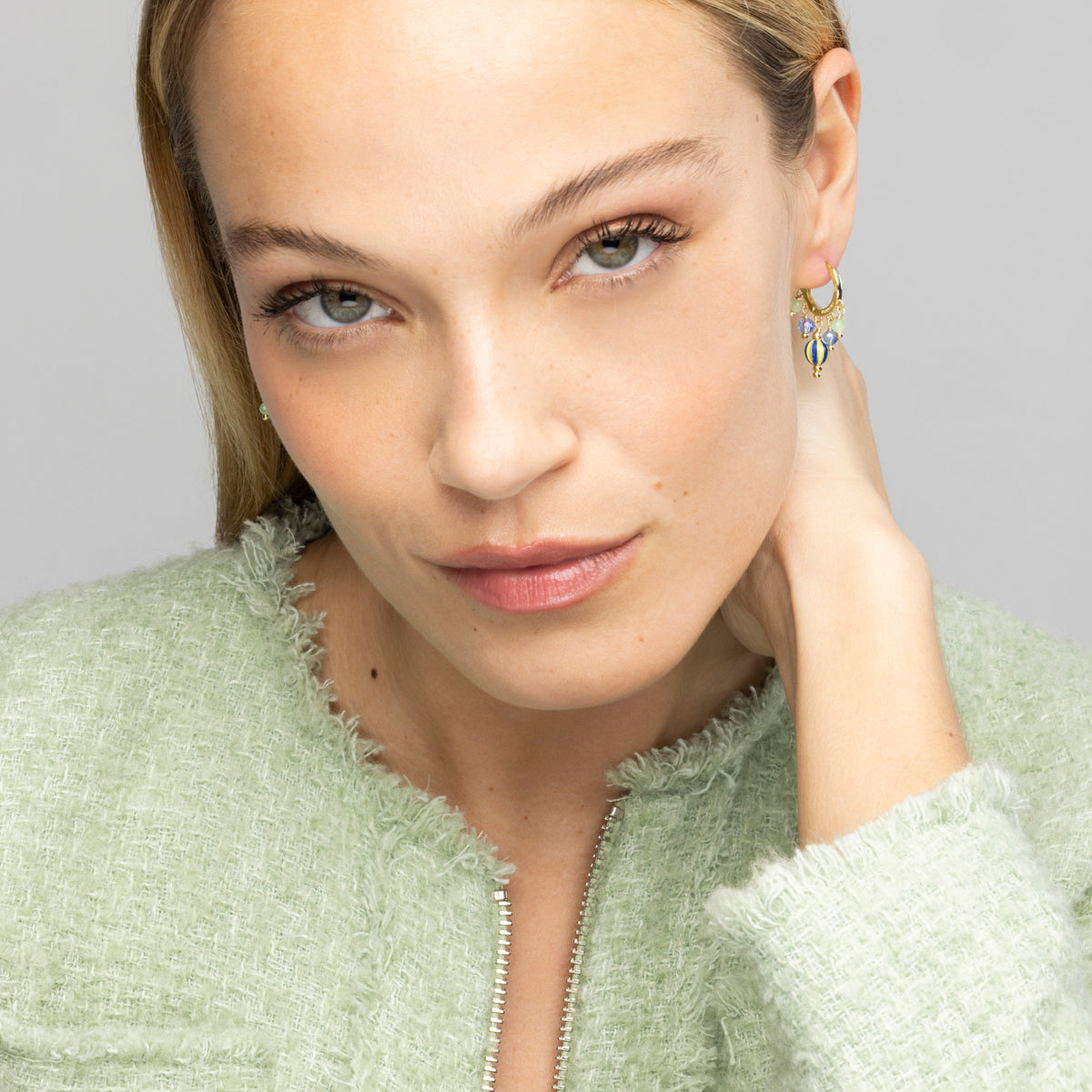 Pendientes de Plata de Ley 925 y Lacado Multicolor acabado oro amarillo de 18k - Towi