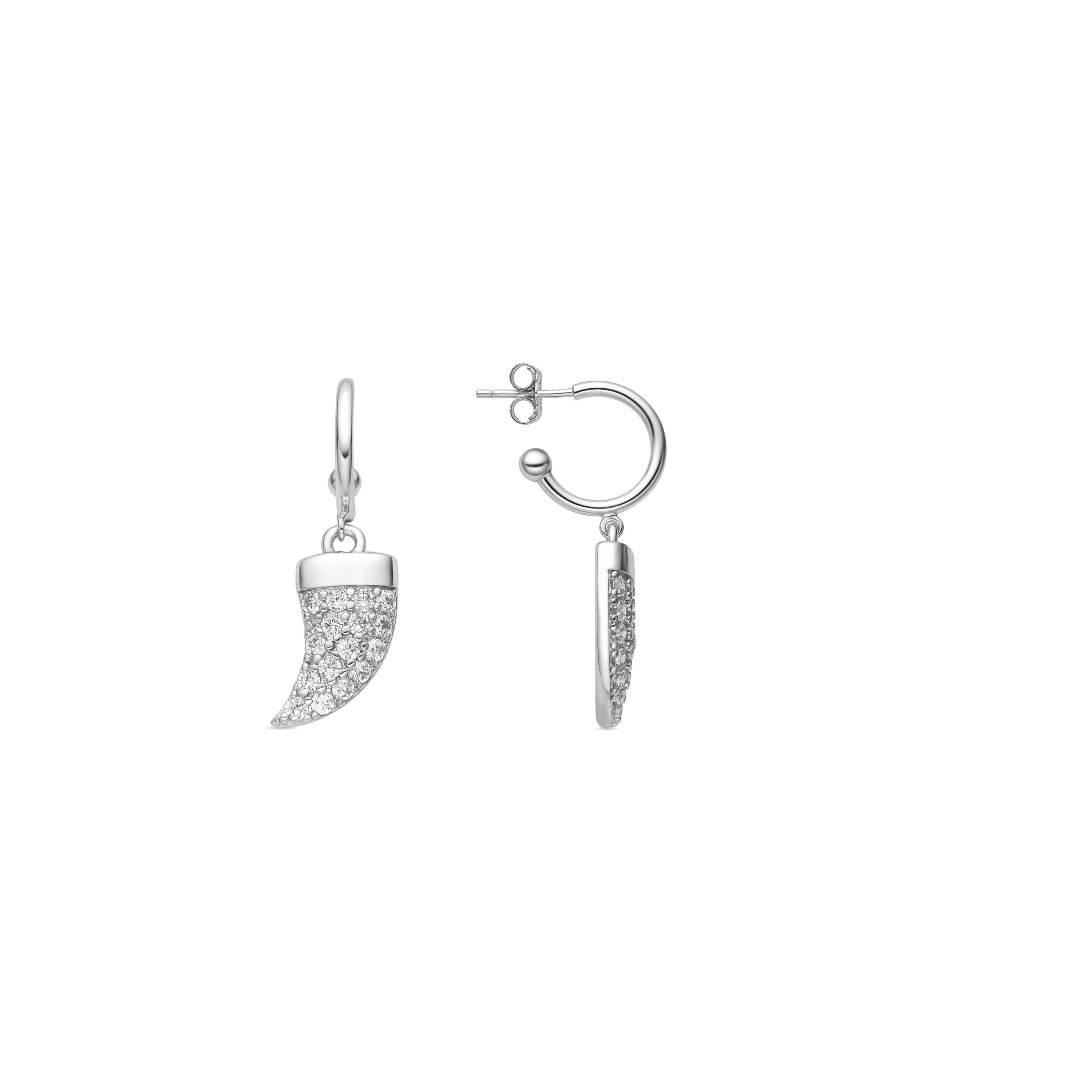 925 Sterling Silver Earrings with Brilliant Zirconia finished in rhodium - Dek
