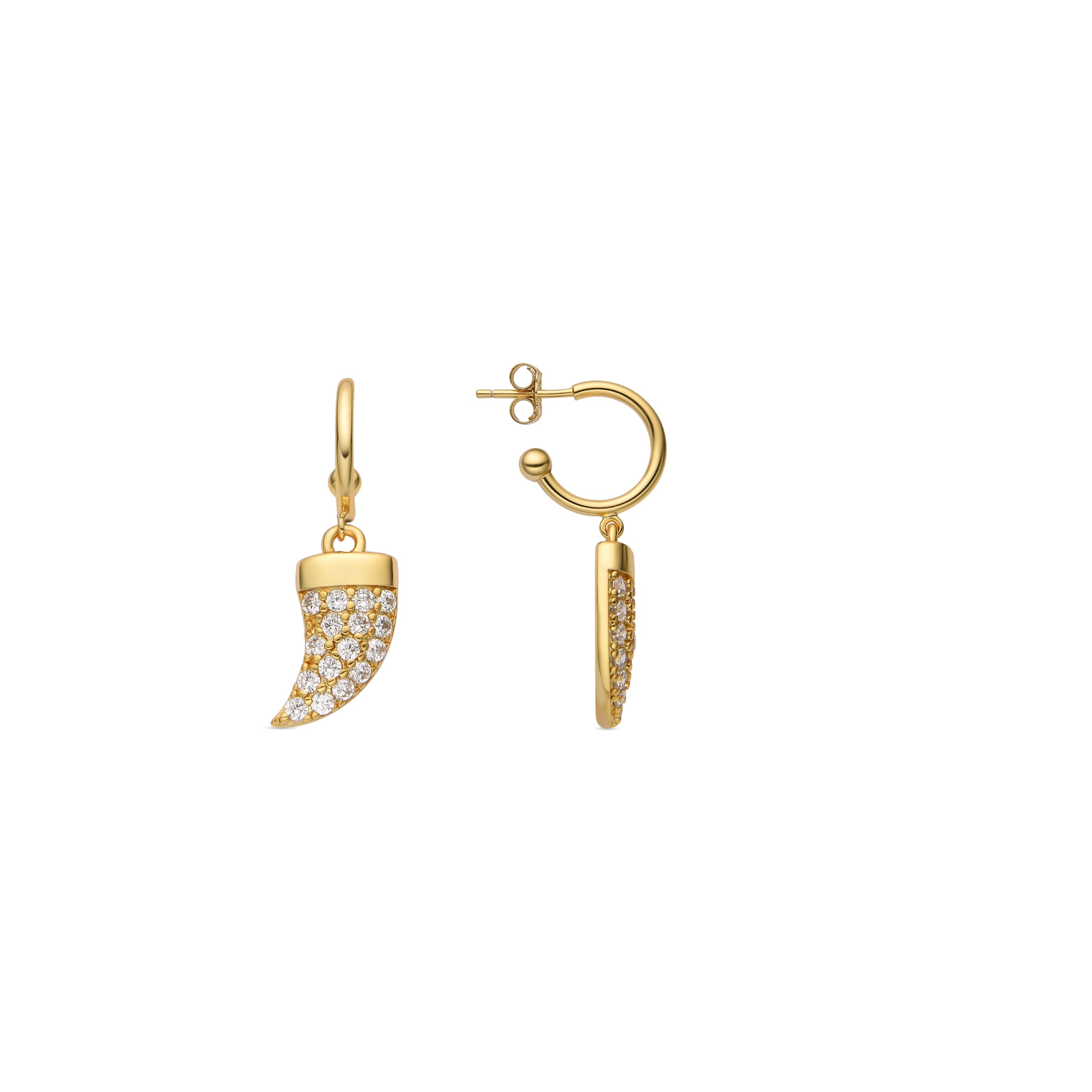 Boucles d'oreilles en argent sterling 925 et zircon brillant finition or 18k - Dek