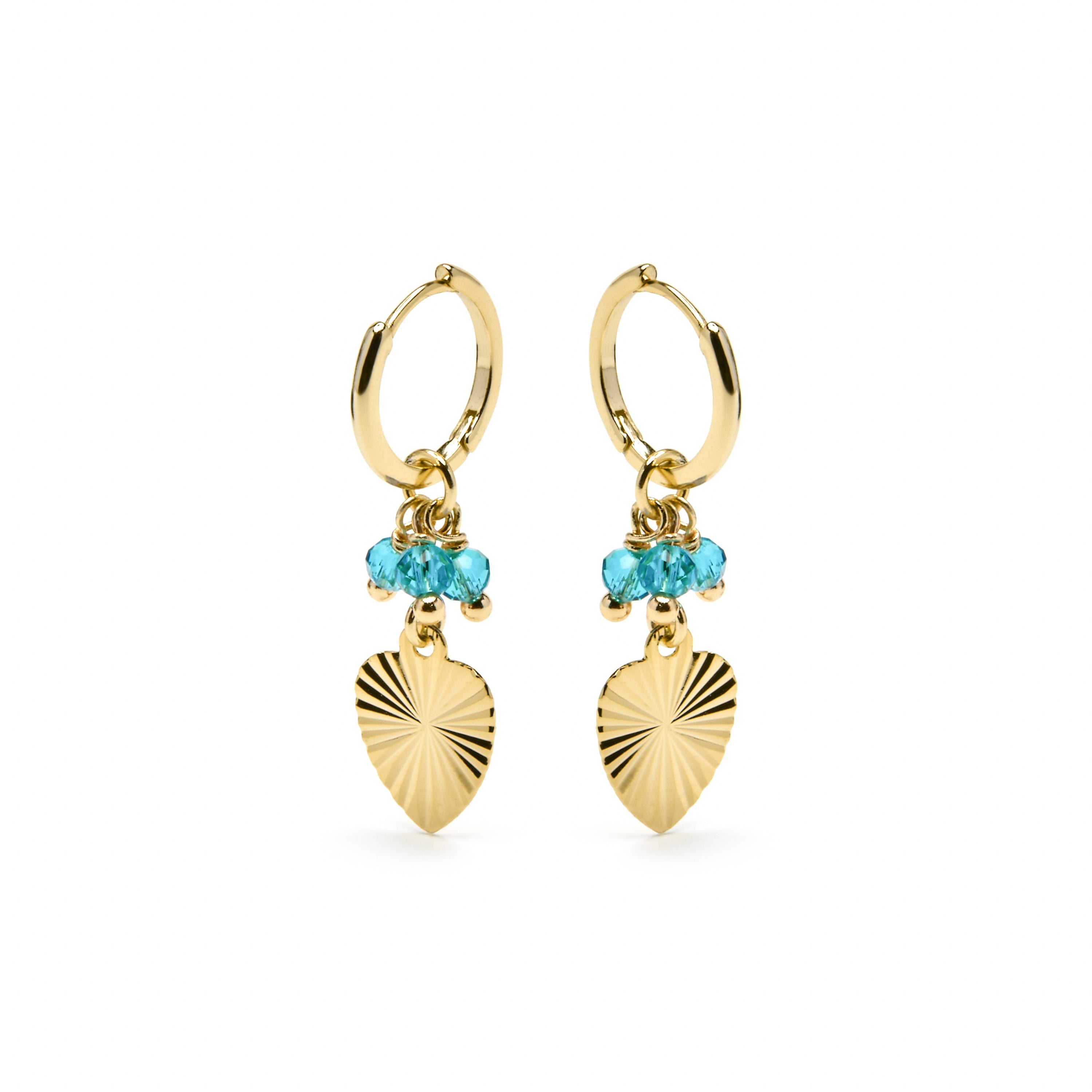 Orecchini in Argento Sterling 925 e Cristallo Verde con finitura in oro giallo 18k - Sopu
