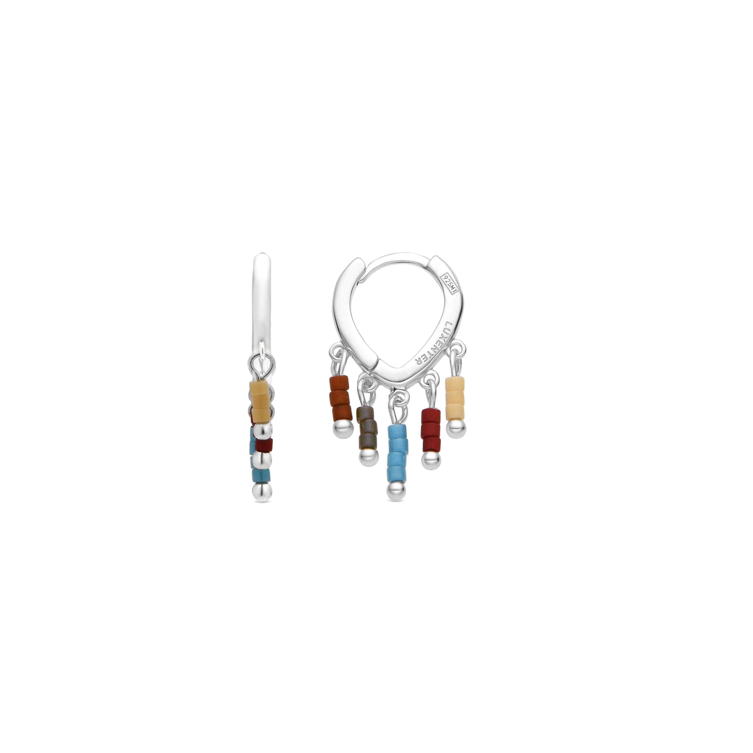 925er Silberohrringe mit mehrfarbigem Lack und Rhodium-Finish - Lelsi