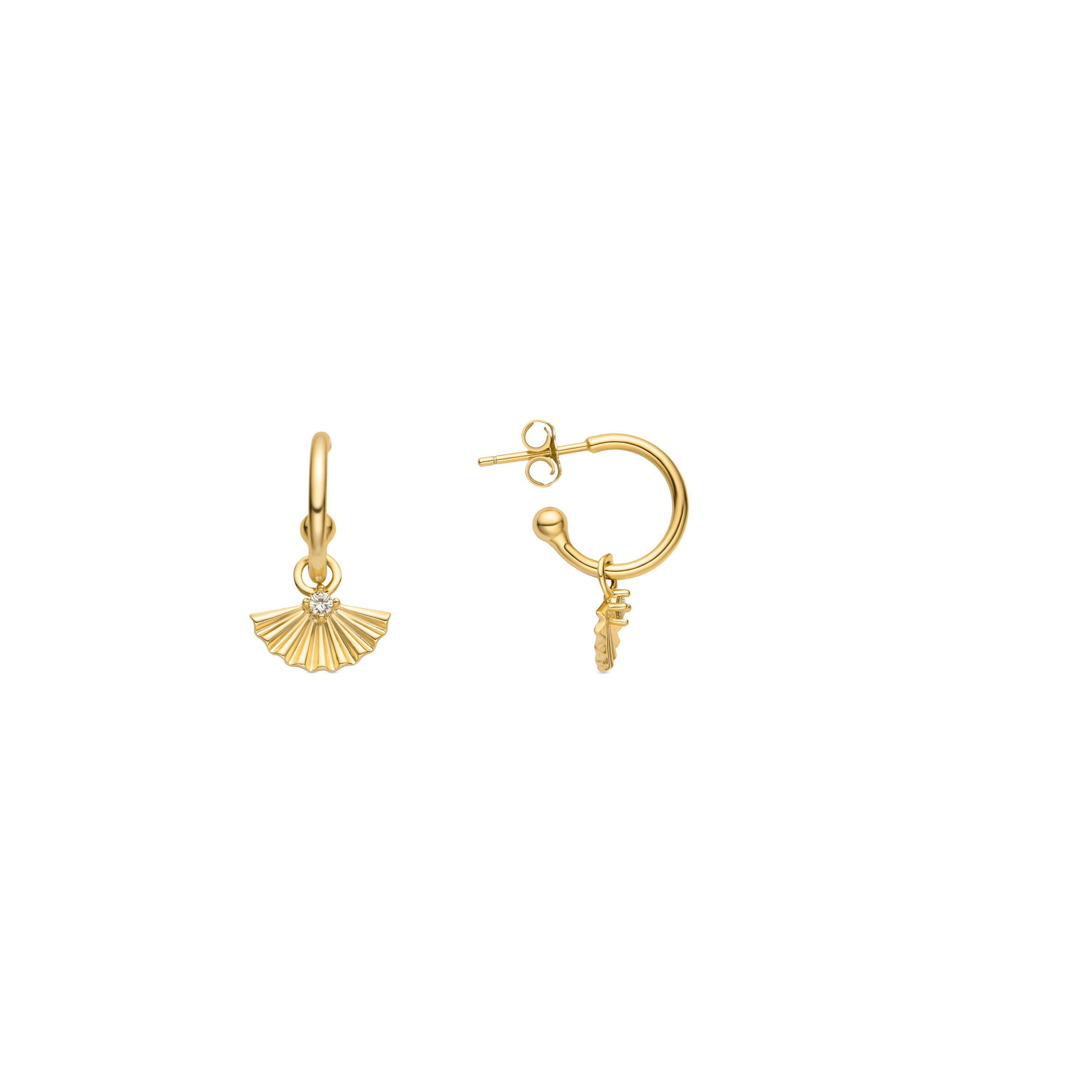 Ohrringe aus 925er Sterlingsilber und glänzenden Zirkonia mit 18k Gelbgold-Finish - Matabak
