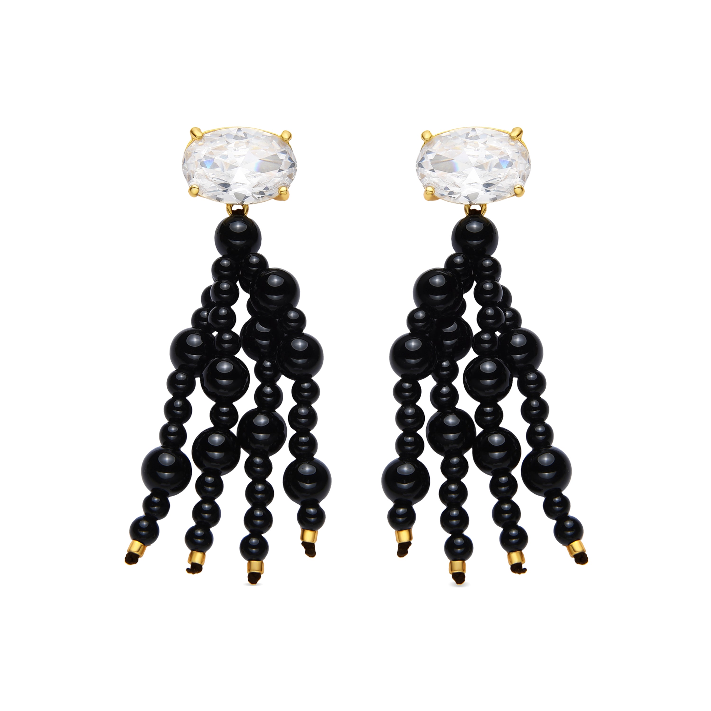 Pendientes de Plata de Ley 925 y Turquesa acabado oro amarillo de 18k - Lorka