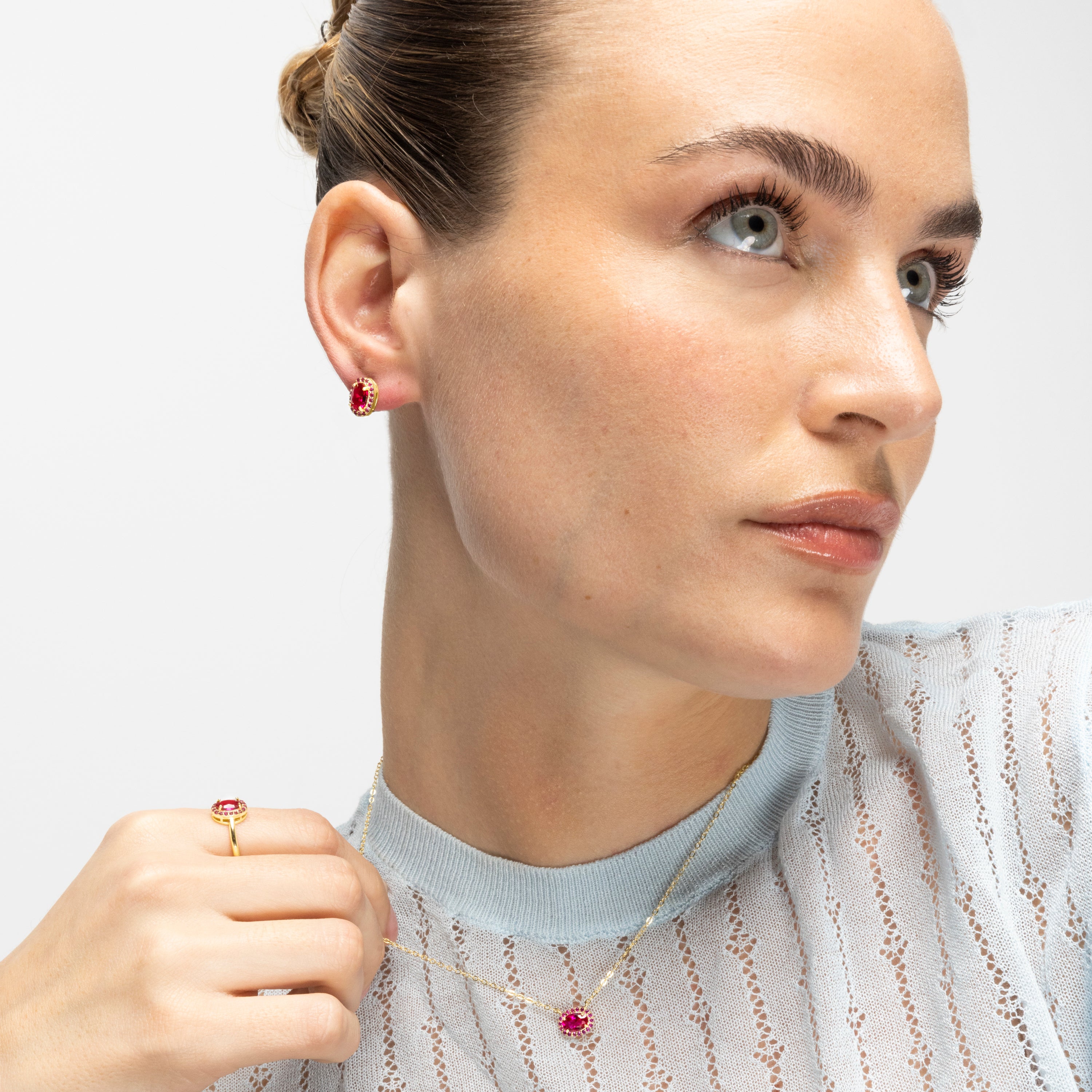 Boucles d'oreilles en argent sterling 925 et zirconia aigue-marine finition rhodiée - Unxo