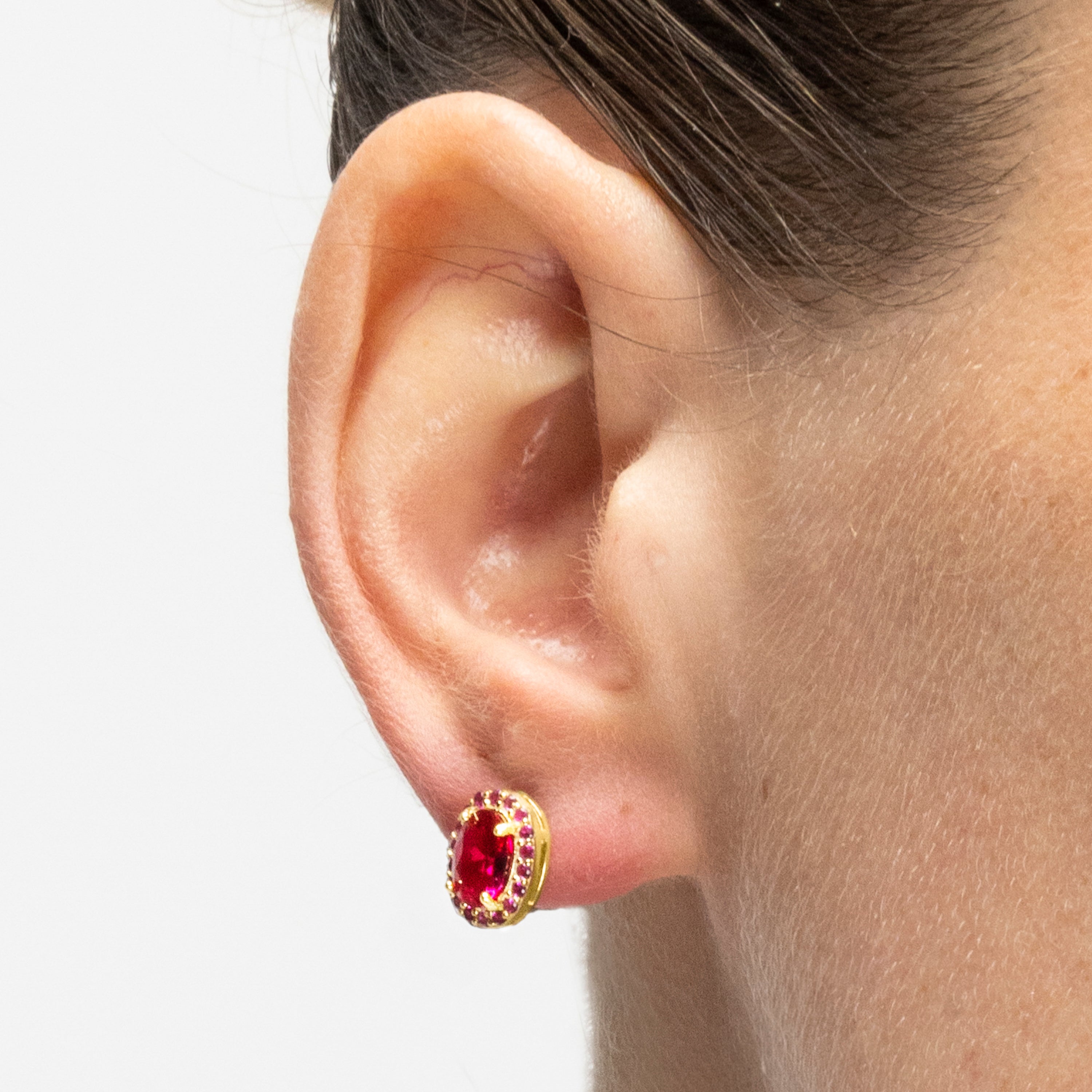 Boucles d'oreilles en argent sterling 925 et zirconia aigue-marine finition rhodiée - Unxo