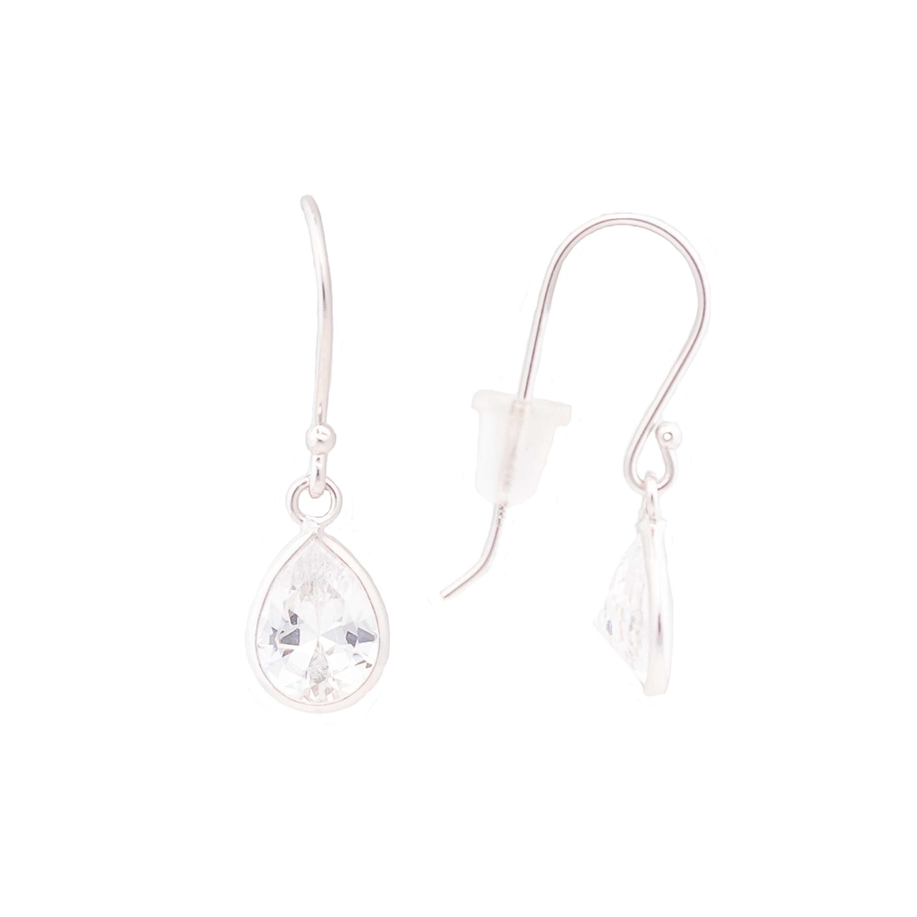 Pendientes de Plata de Ley 925 con Circonita Brillante acabados en rodio - Essential
