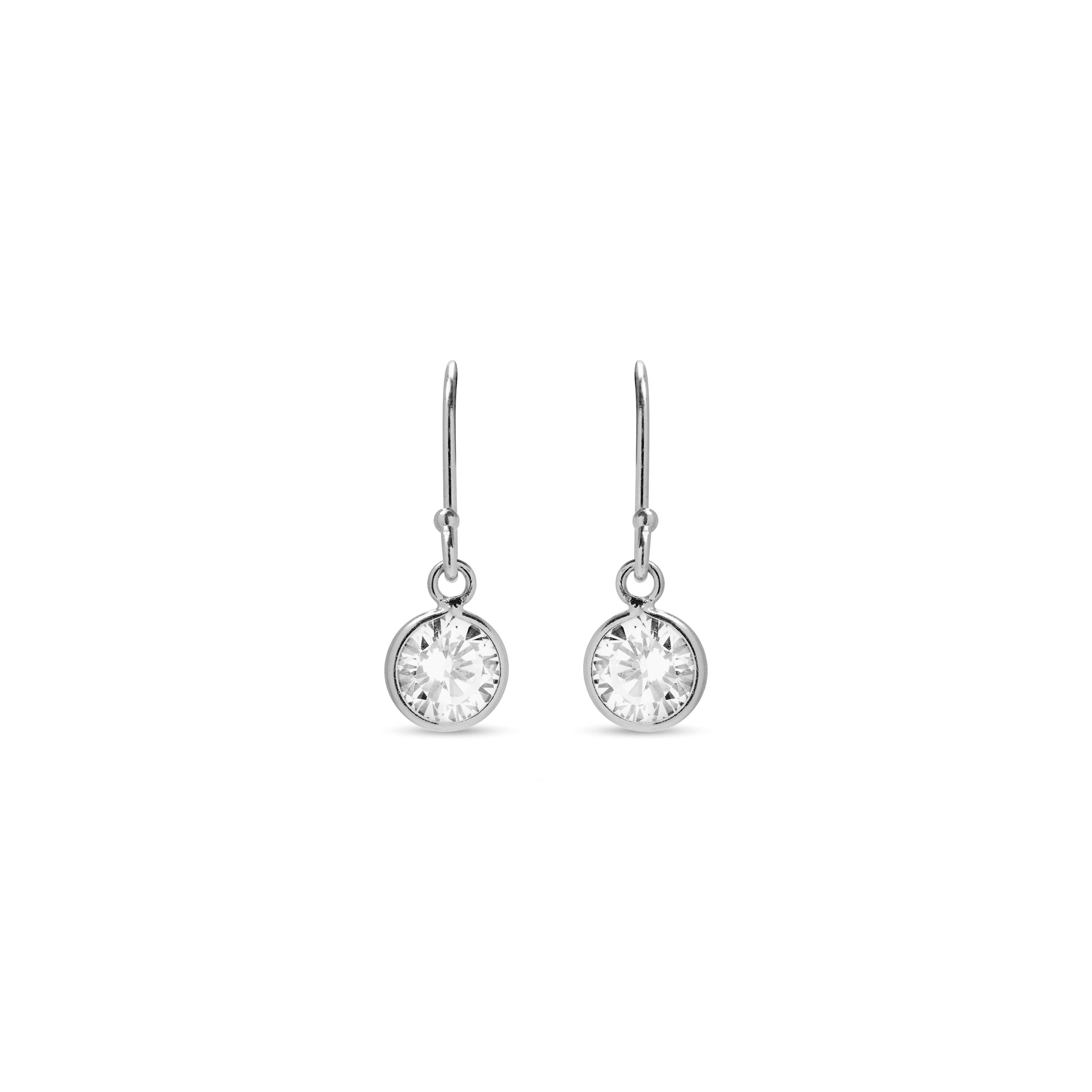 925 Sterling Silver Earrings with Brilliant Zirconia finished in Rhodium - Essential